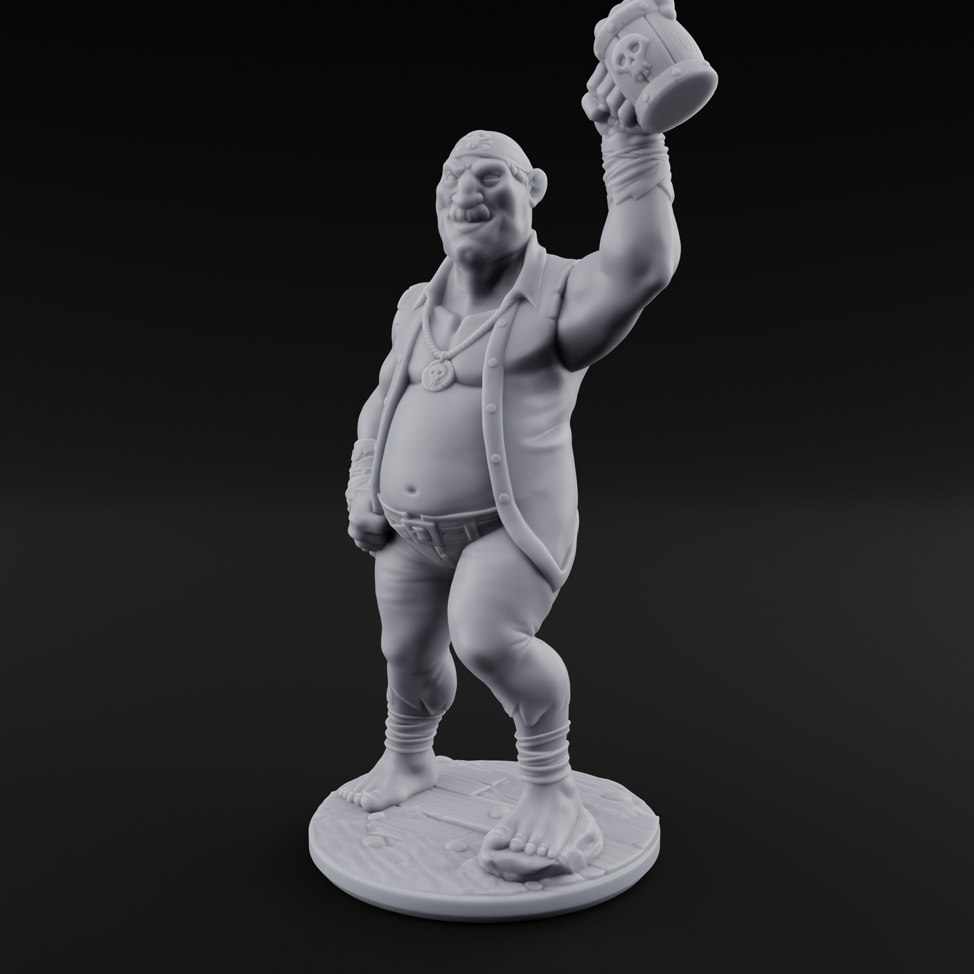 Belly Out Strutting Pirate B Miniature for Dungeons and Dragons, Pathfinder or other TTRPGs