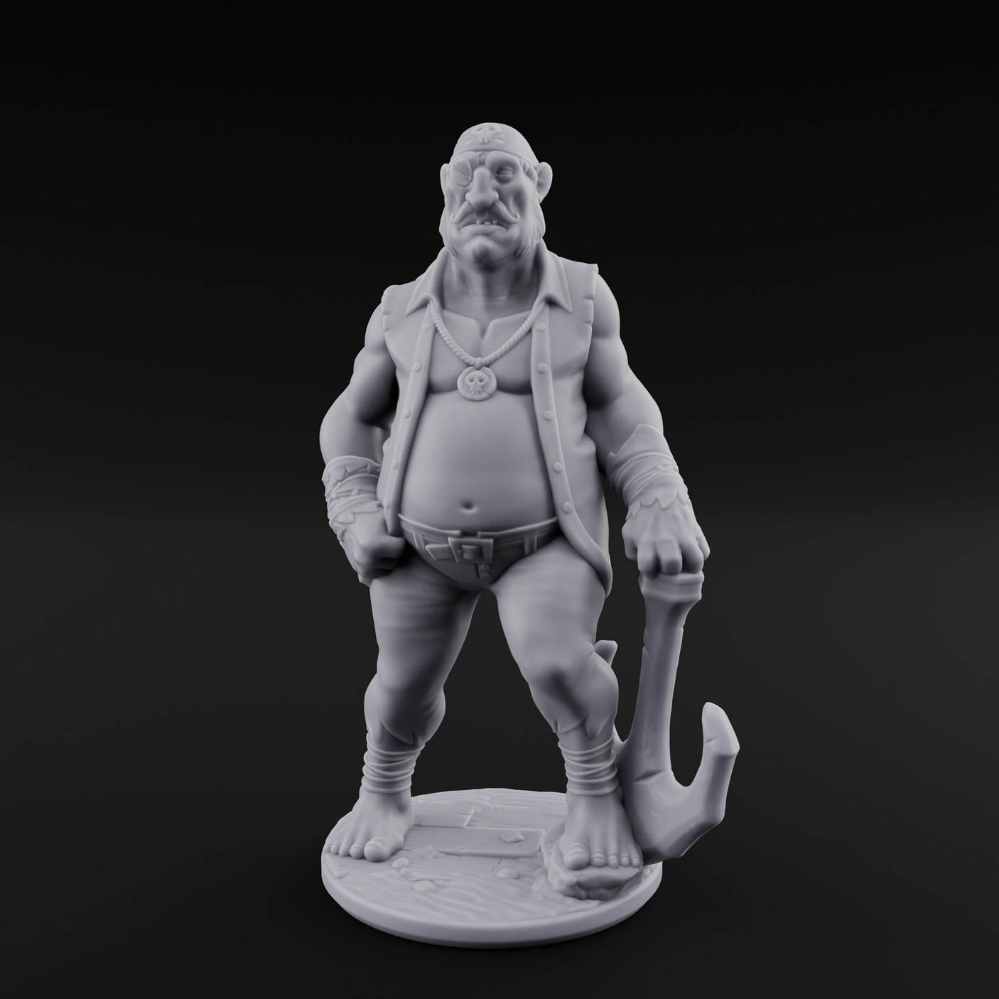 Belly Out Strutting Pirate C Miniature for Dungeons and Dragons, Pathfinder or other TTRPGs