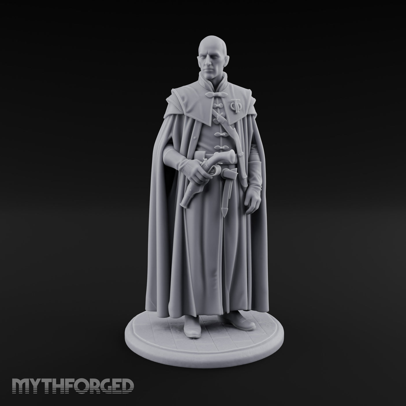 Pistol Clutching Human Inquisitor Miniature for Dungeons and Dragons, Pathfinder or other TTRPGs