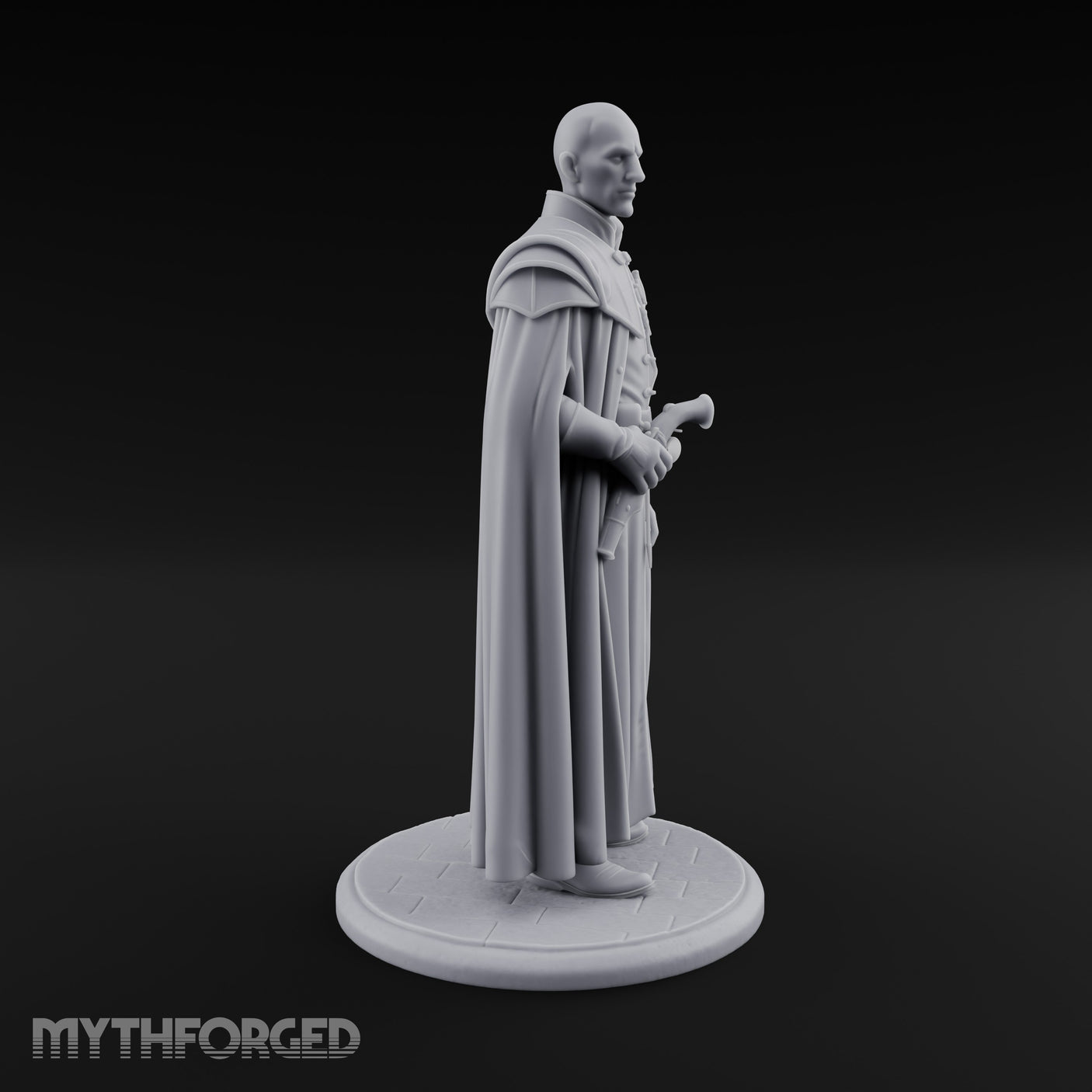 Pistol Clutching Human Inquisitor Miniature for Dungeons and Dragons, Pathfinder or other TTRPGs