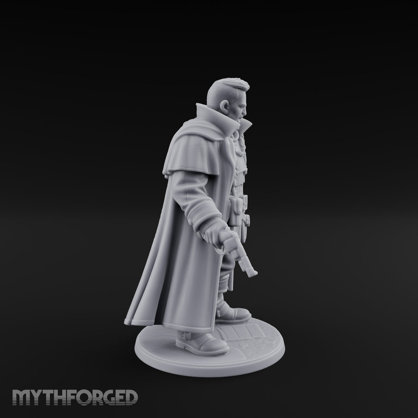 Pistol Dangling Coat Sweeping Human Gunslinger Miniature for Dungeons and Dragons, Pathfinder or other TTRPGs
