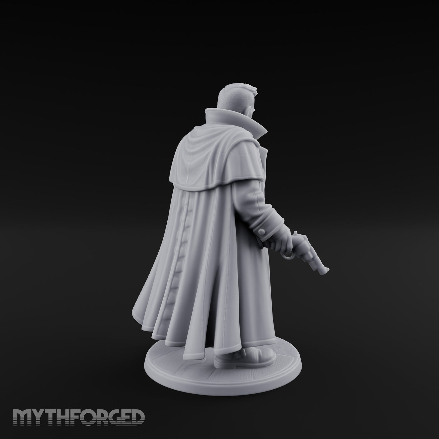 Pistol Dangling Coat Sweeping Human Gunslinger Miniature for Dungeons and Dragons, Pathfinder or other TTRPGs