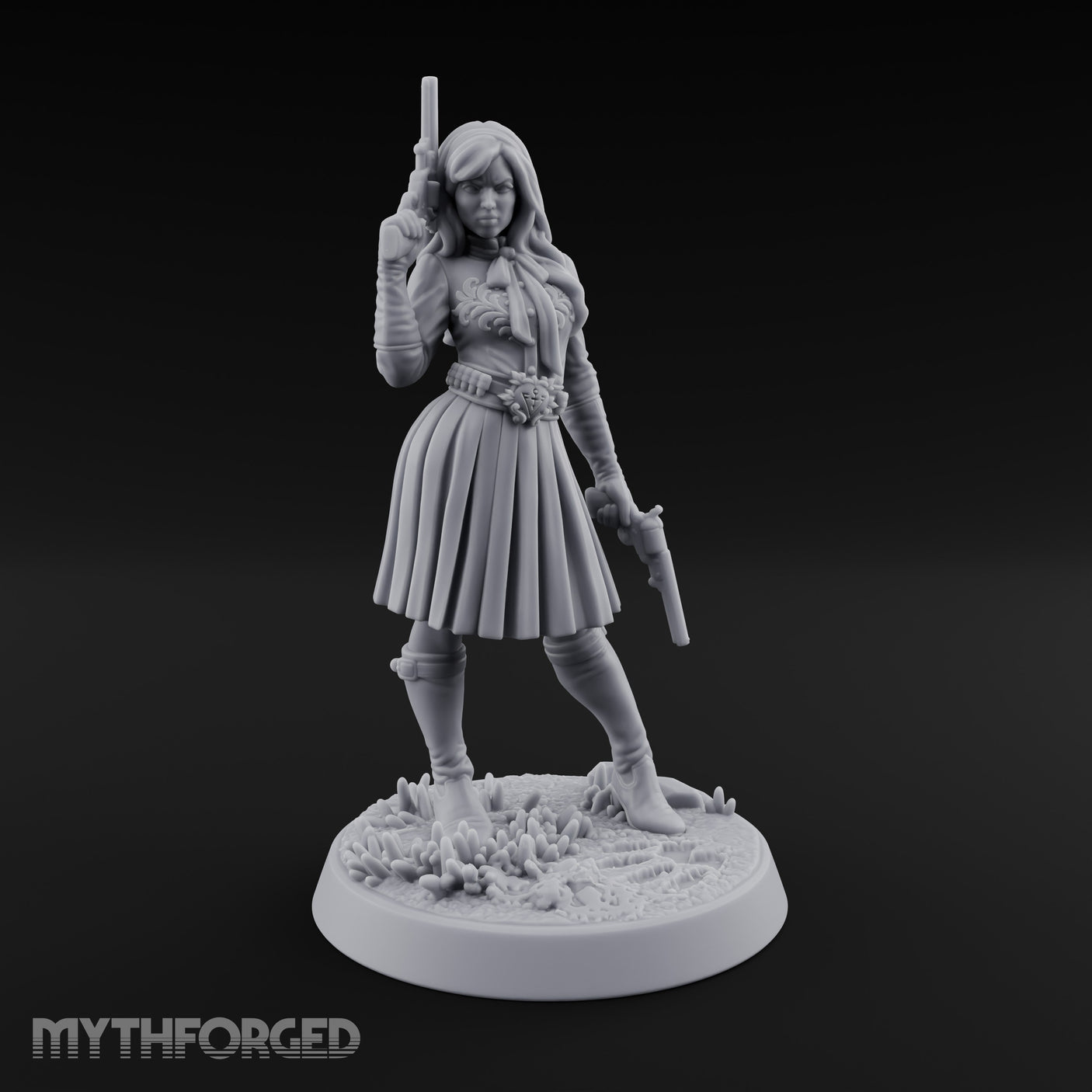 Pistol Drawn Human Monster Hunter Miniature for Dungeons and Dragons, Pathfinder or other TTRPGs