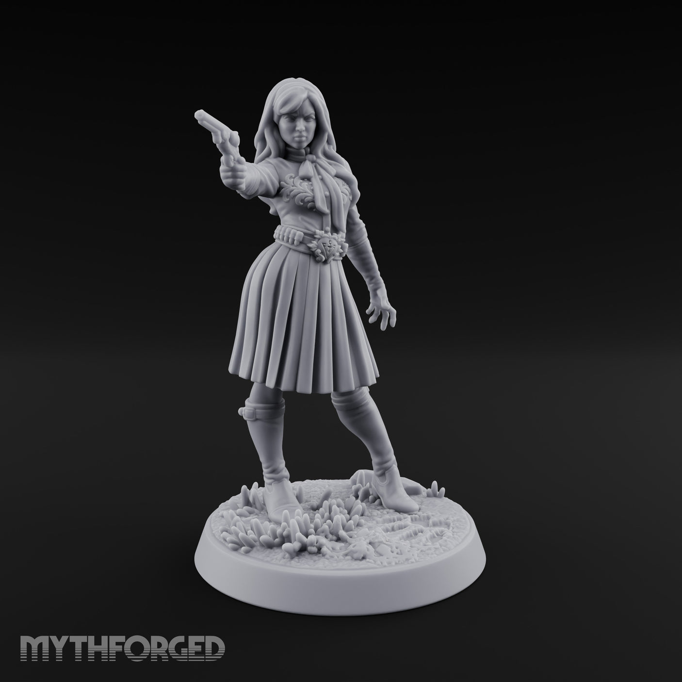 Pistol Drawn Human Monster Hunter Miniature for Dungeons and Dragons, Pathfinder or other TTRPGs