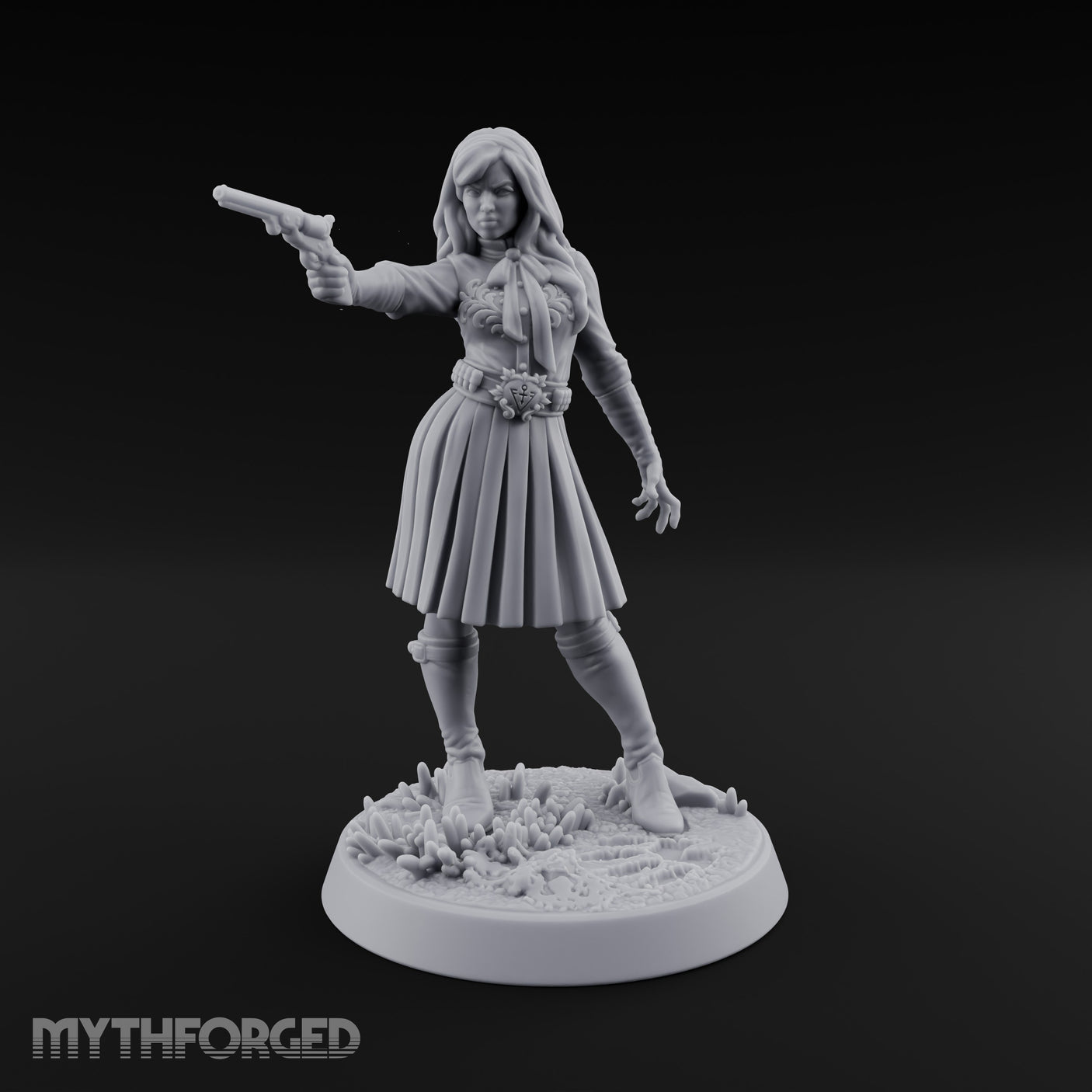 Pistol Drawn Human Monster Hunter Miniature for Dungeons and Dragons, Pathfinder or other TTRPGs
