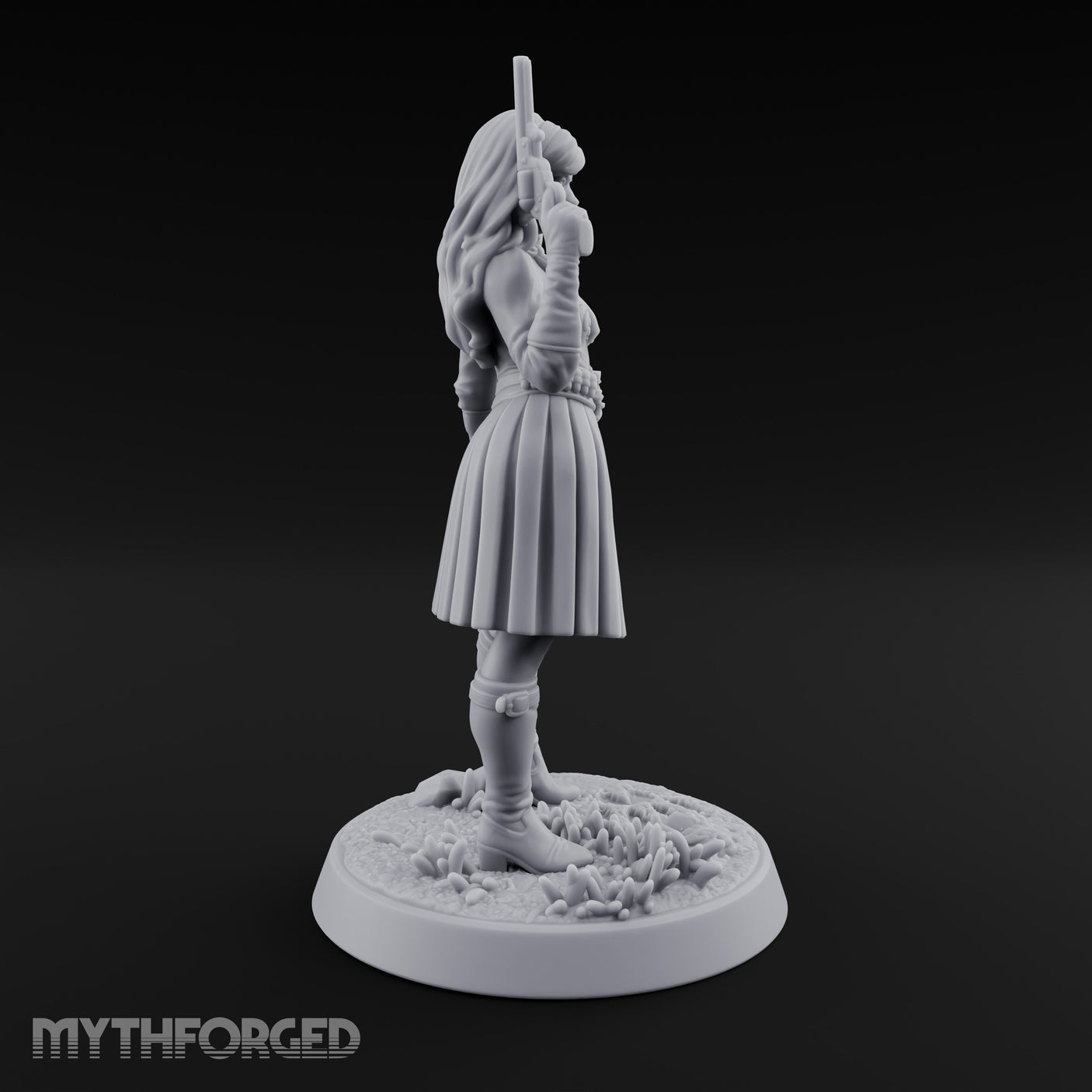 Pistol Drawn Human Monster Hunter Miniature for Dungeons and Dragons, Pathfinder or other TTRPGs