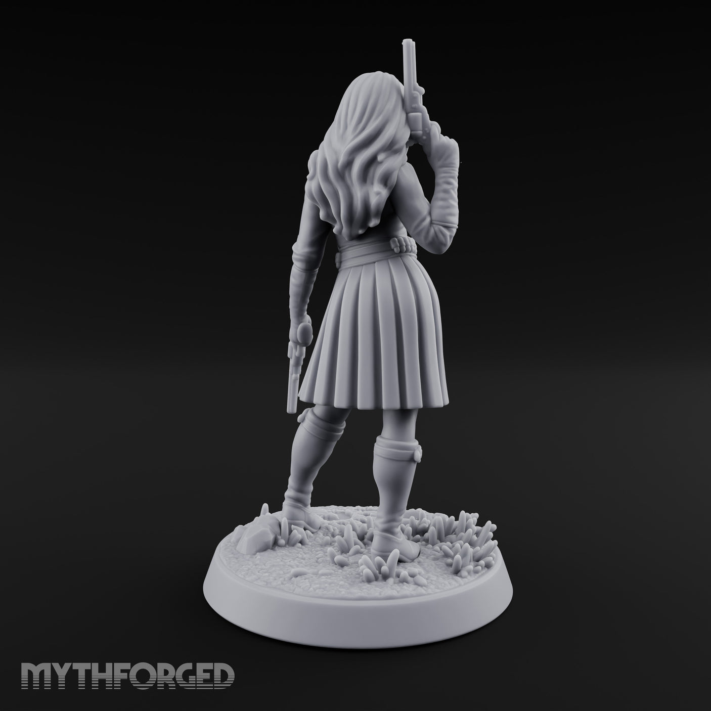 Pistol Drawn Human Monster Hunter Miniature for Dungeons and Dragons, Pathfinder or other TTRPGs
