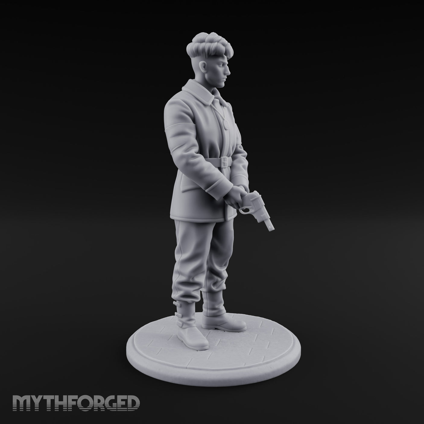 Pistol Gripping Human Fanatic Miniature for Dungeons and Dragons, Pathfinder or other TTRPGs