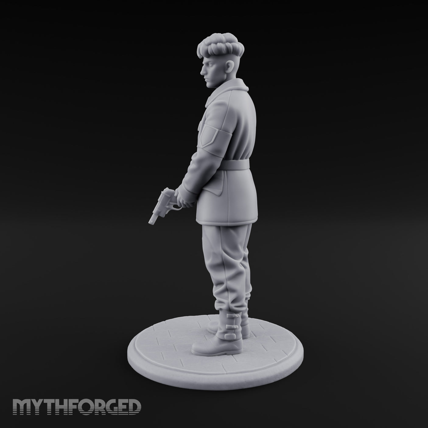 Pistol Gripping Human Fanatic Miniature for Dungeons and Dragons, Pathfinder or other TTRPGs