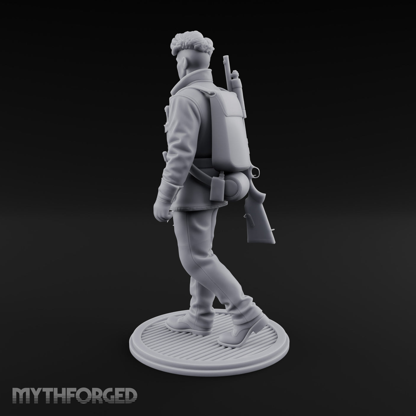 Pistol Palming Human Resistance Fighter Miniature for Dungeons and Dragons, Pathfinder or other TTRPGs