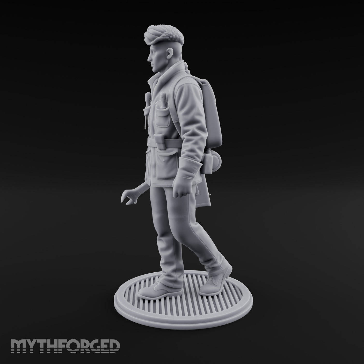 Pistol Palming Human Resistance Fighter Miniature for Dungeons and Dragons, Pathfinder or other TTRPGs
