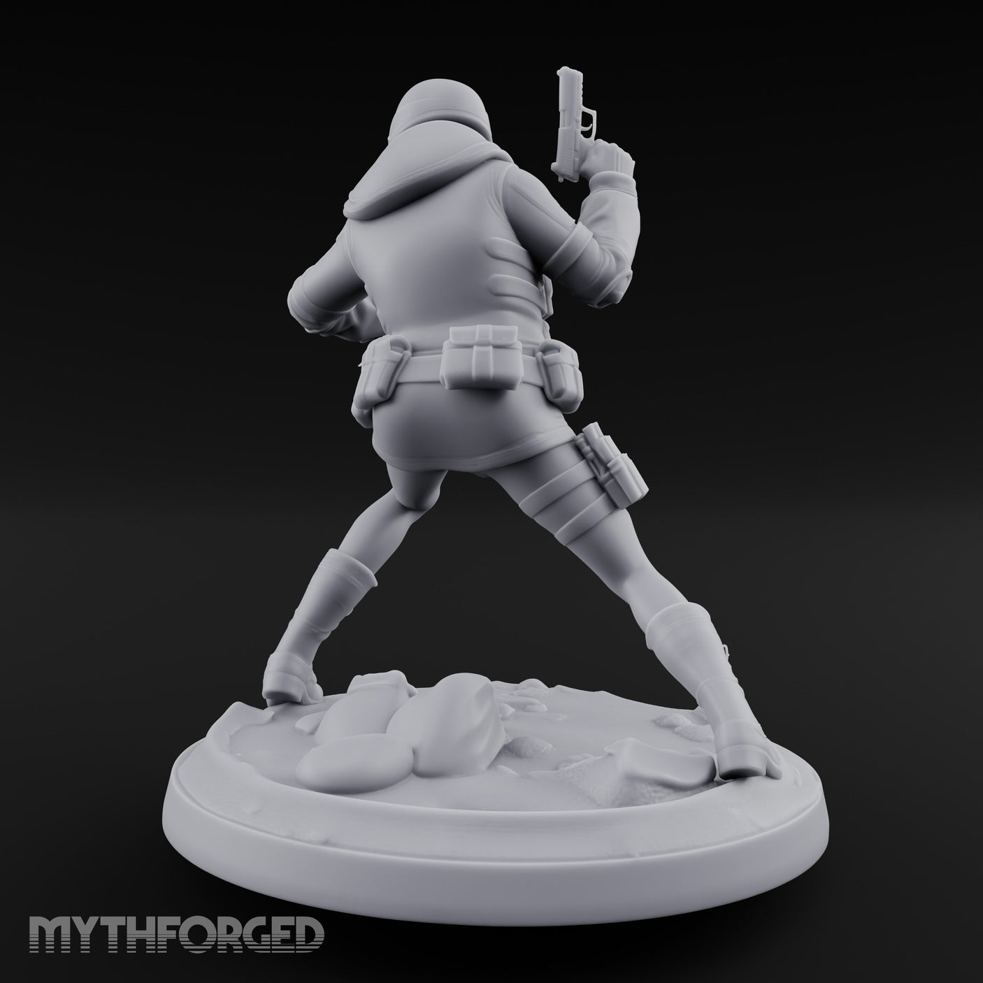 Pistol Raised Knife Ready Human Survivor Miniature for Dungeons and Dragons, Pathfinder or other TTRPGs
