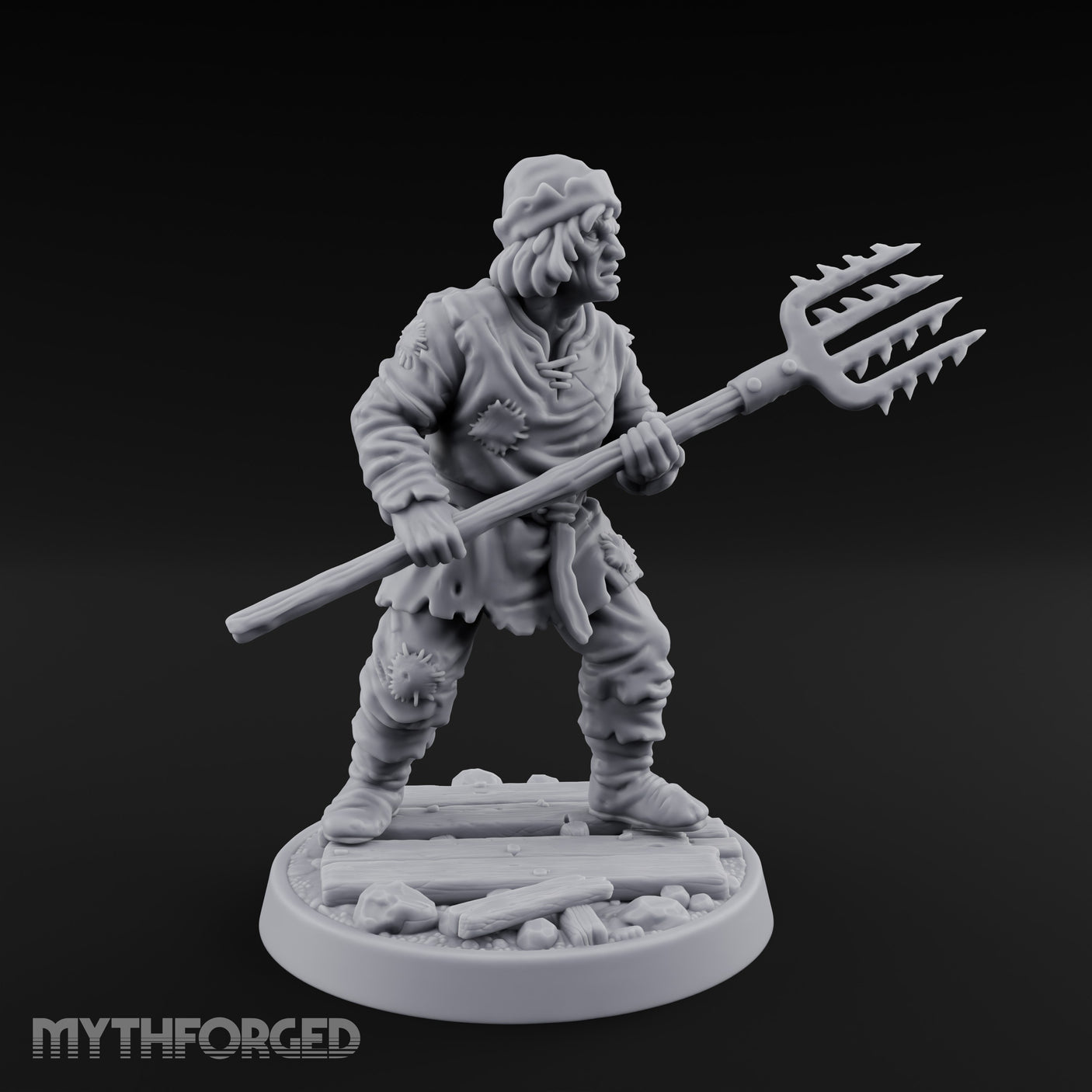 Pitchfork Levelling Guard Miniature for Dungeons and Dragons, Pathfinder or other TTRPGs