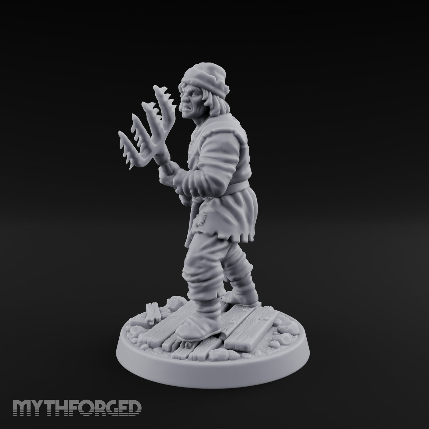 Pitchfork Levelling Guard Miniature for Dungeons and Dragons, Pathfinder or other TTRPGs