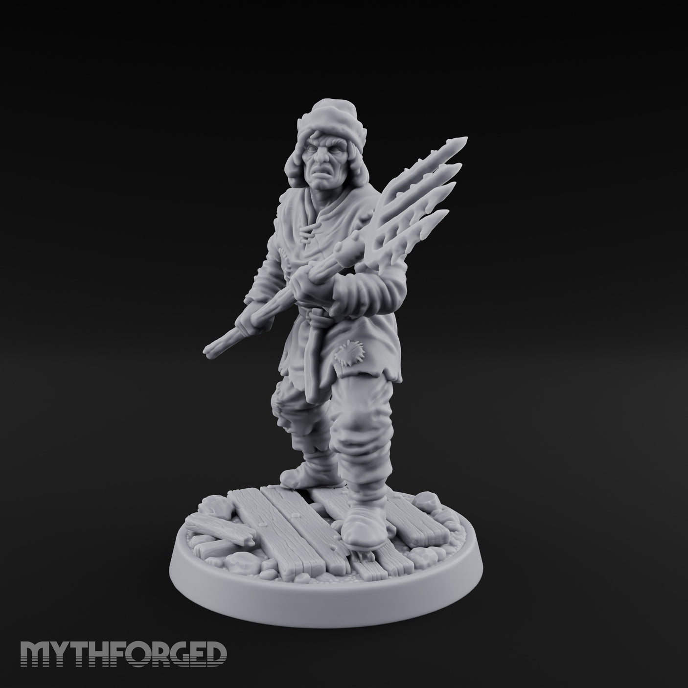 Pitchfork Levelling Guard Miniature for Dungeons and Dragons, Pathfinder or other TTRPGs