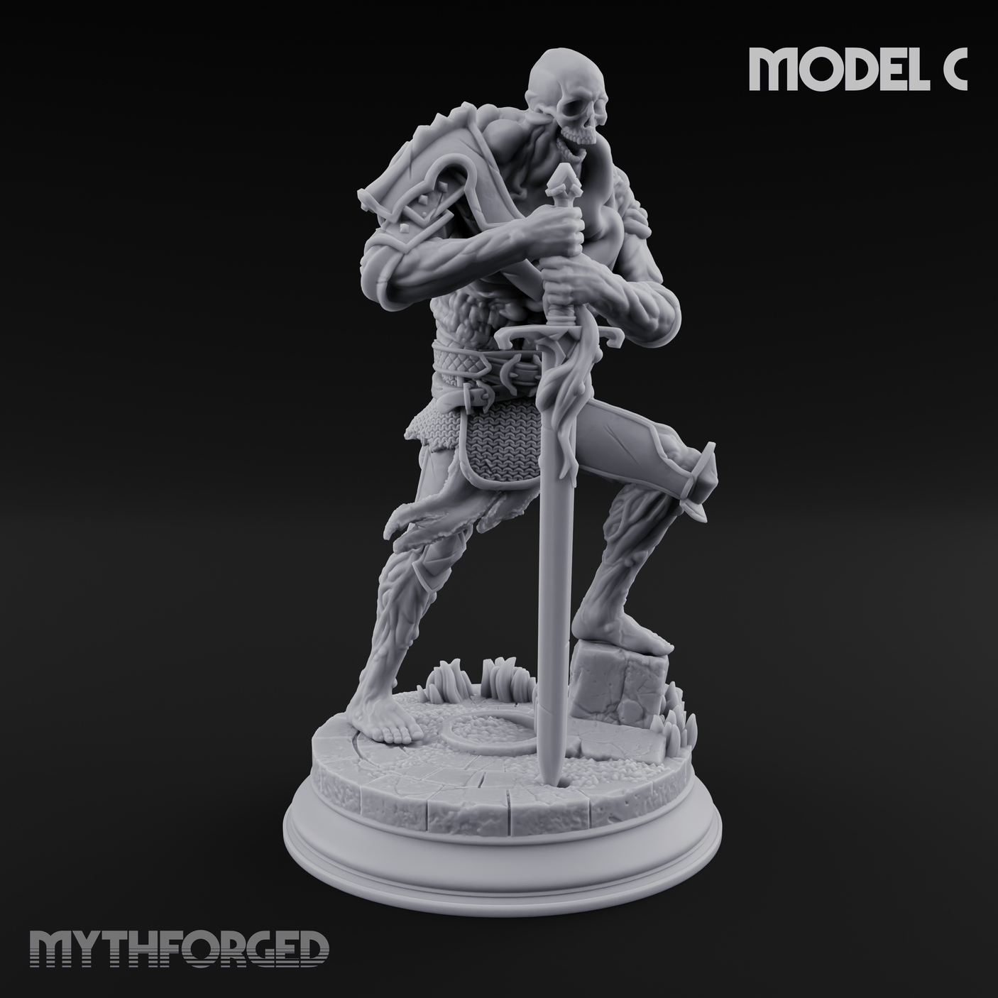 Magic Unfurling Risen Skeleton C Miniature for Dungeons and Dragons, Pathfinder or other TTRPGs