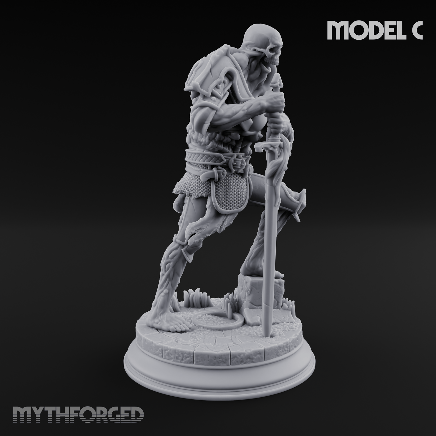 Magic Unfurling Risen Skeleton C Miniature for Dungeons and Dragons, Pathfinder or other TTRPGs