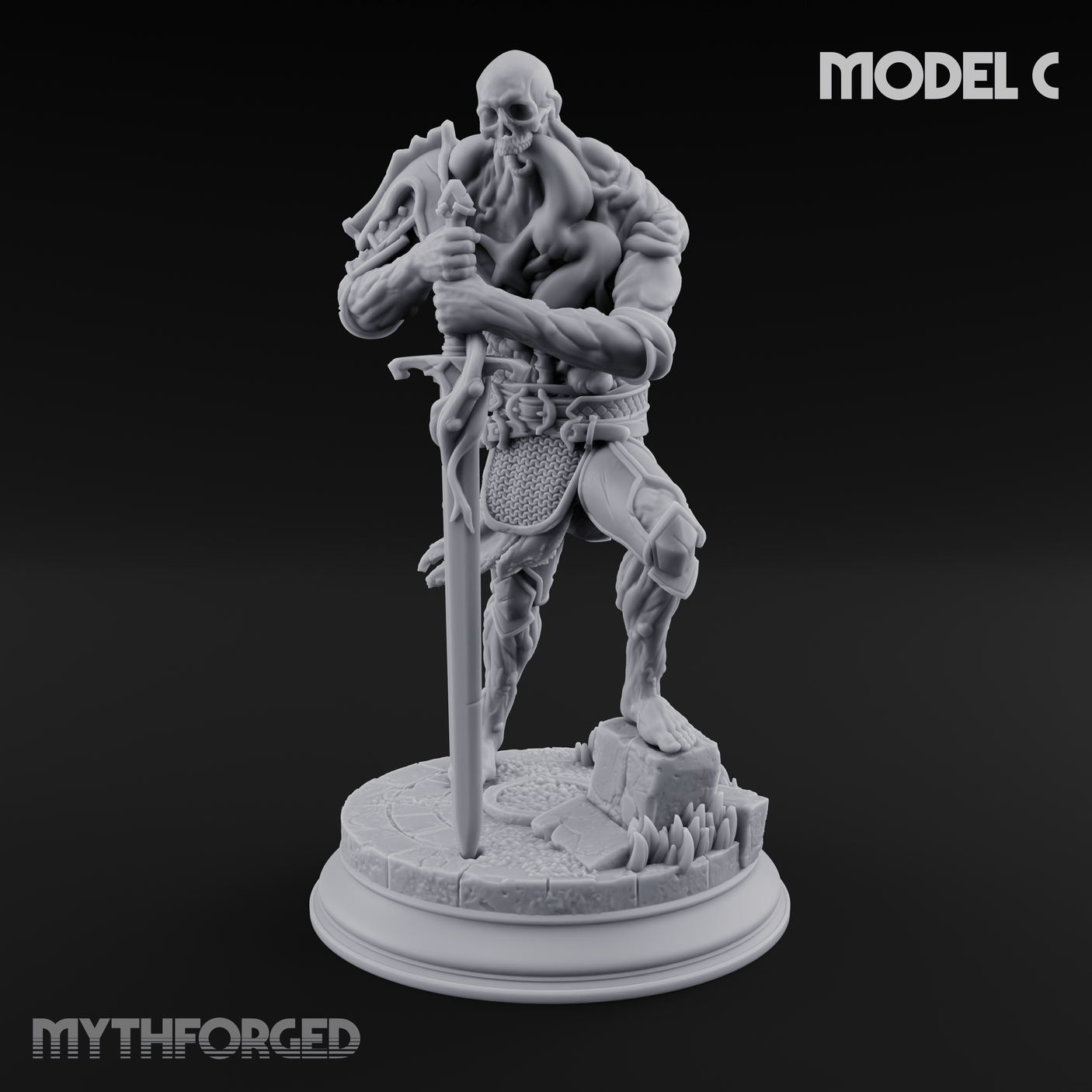 Magic Unfurling Risen Skeleton C Miniature for Dungeons and Dragons, Pathfinder or other TTRPGs