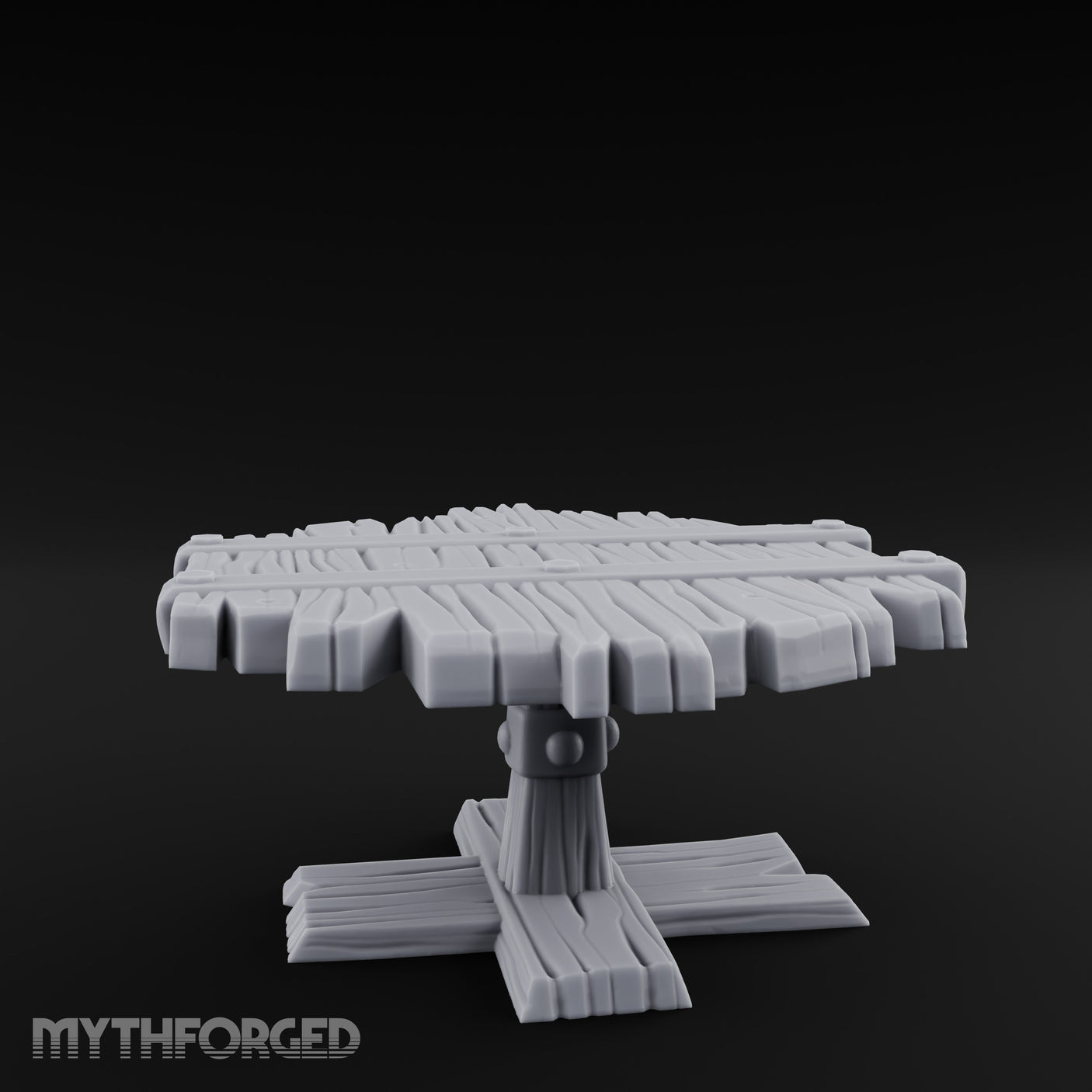 Plank-Top Cross-Footed Round Tavern Table gallery 1