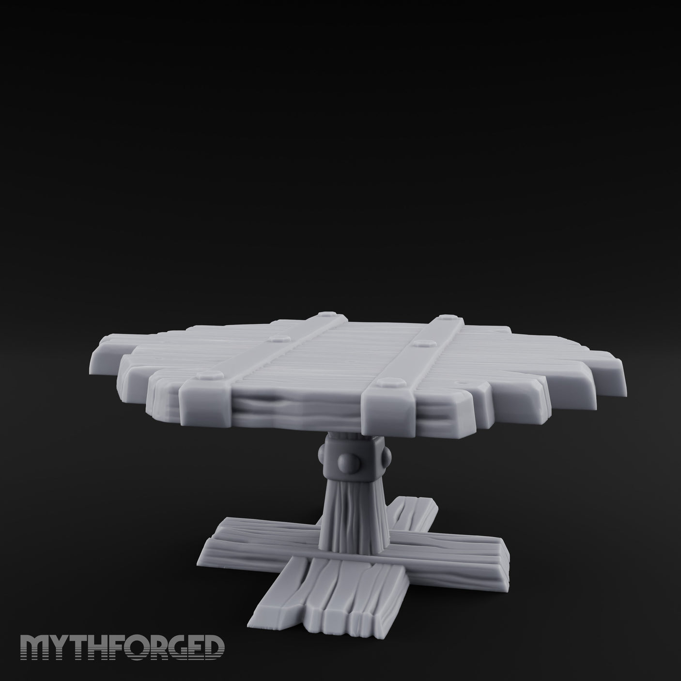 Plank-Top Cross-Footed Round Tavern Table gallery 3