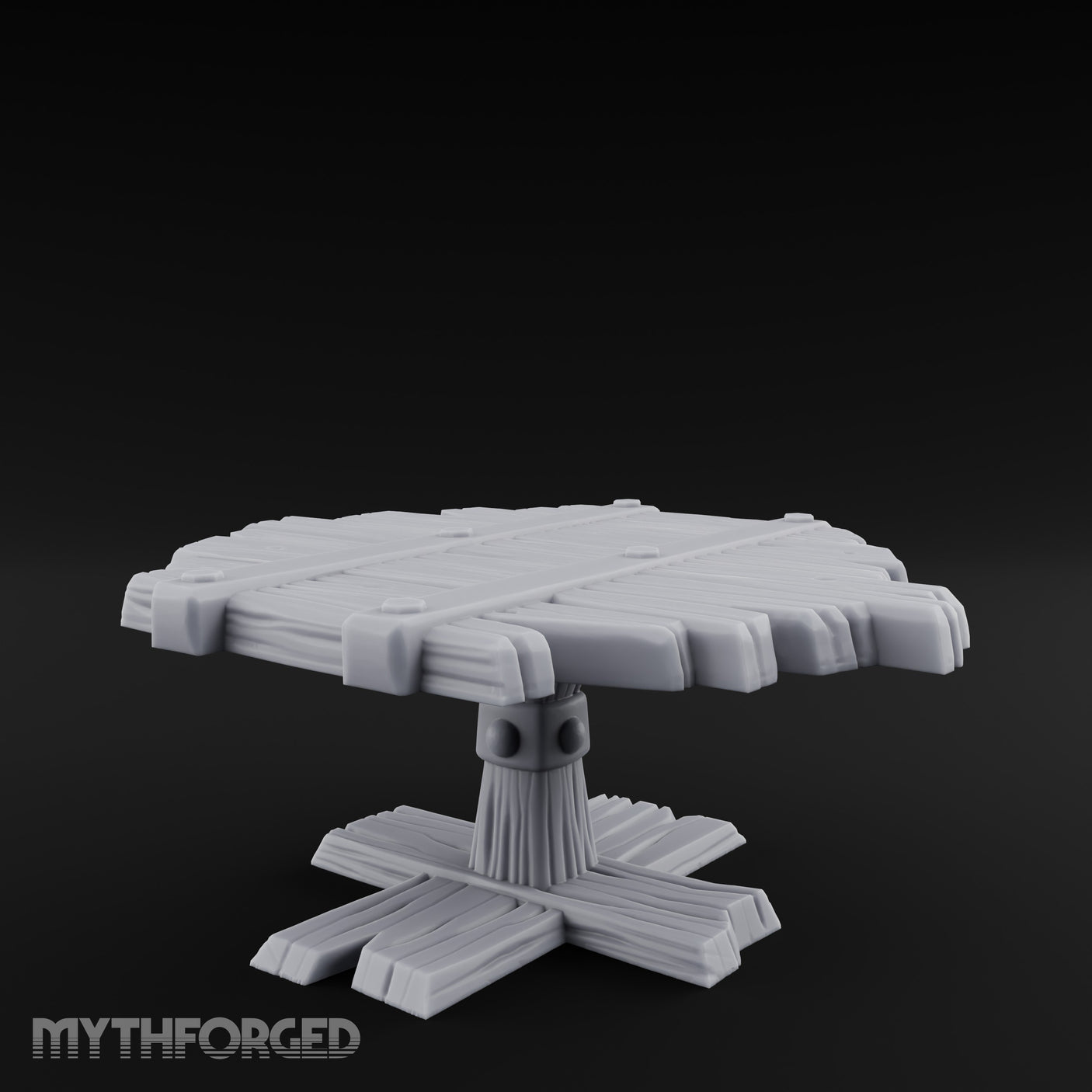 Plank-Top Cross-Footed Round Tavern Table gallery 6