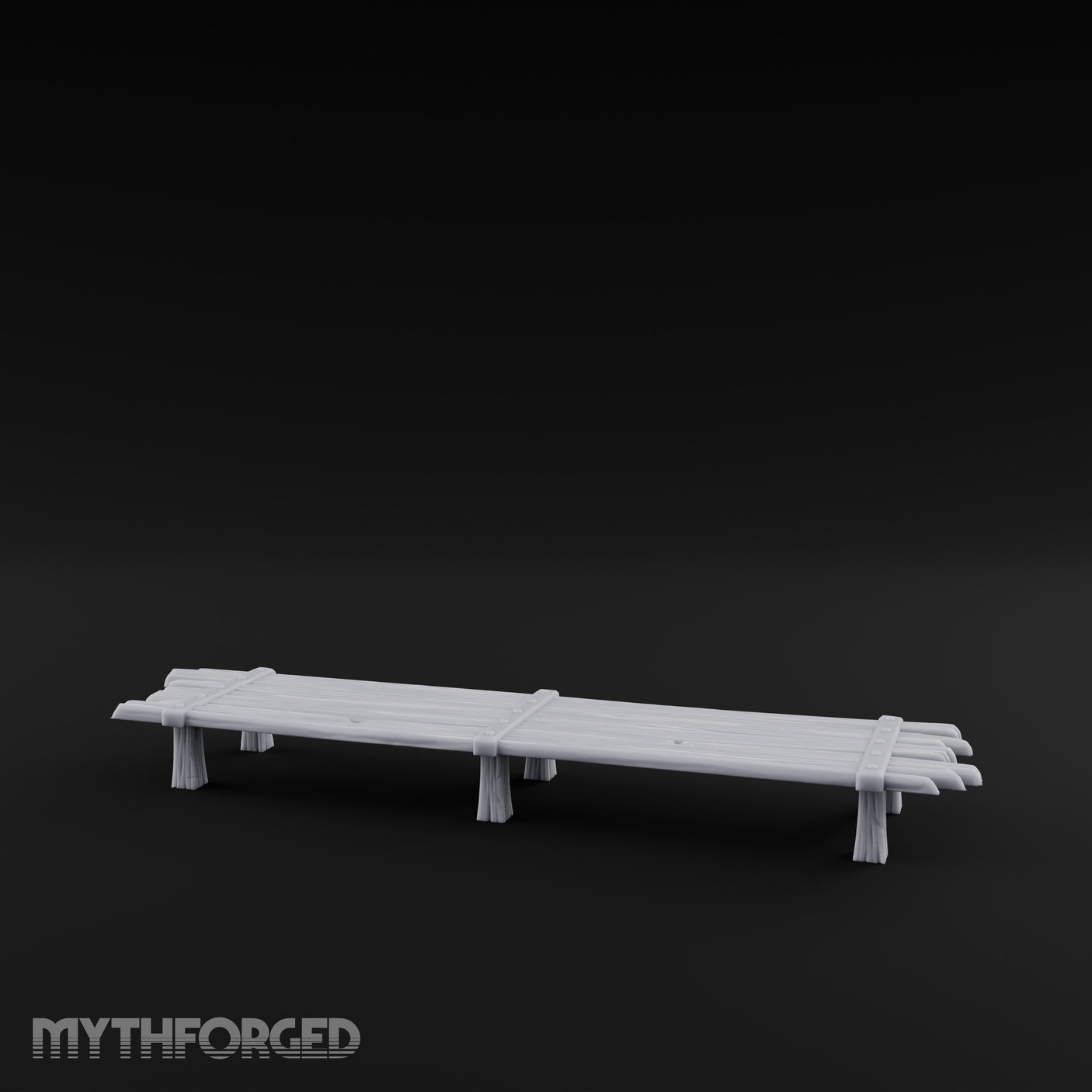 Plank-Top Rope-Lashed Long Feasting Table Miniature for Dungeons and Dragons, Pathfinder or other TTRPGs