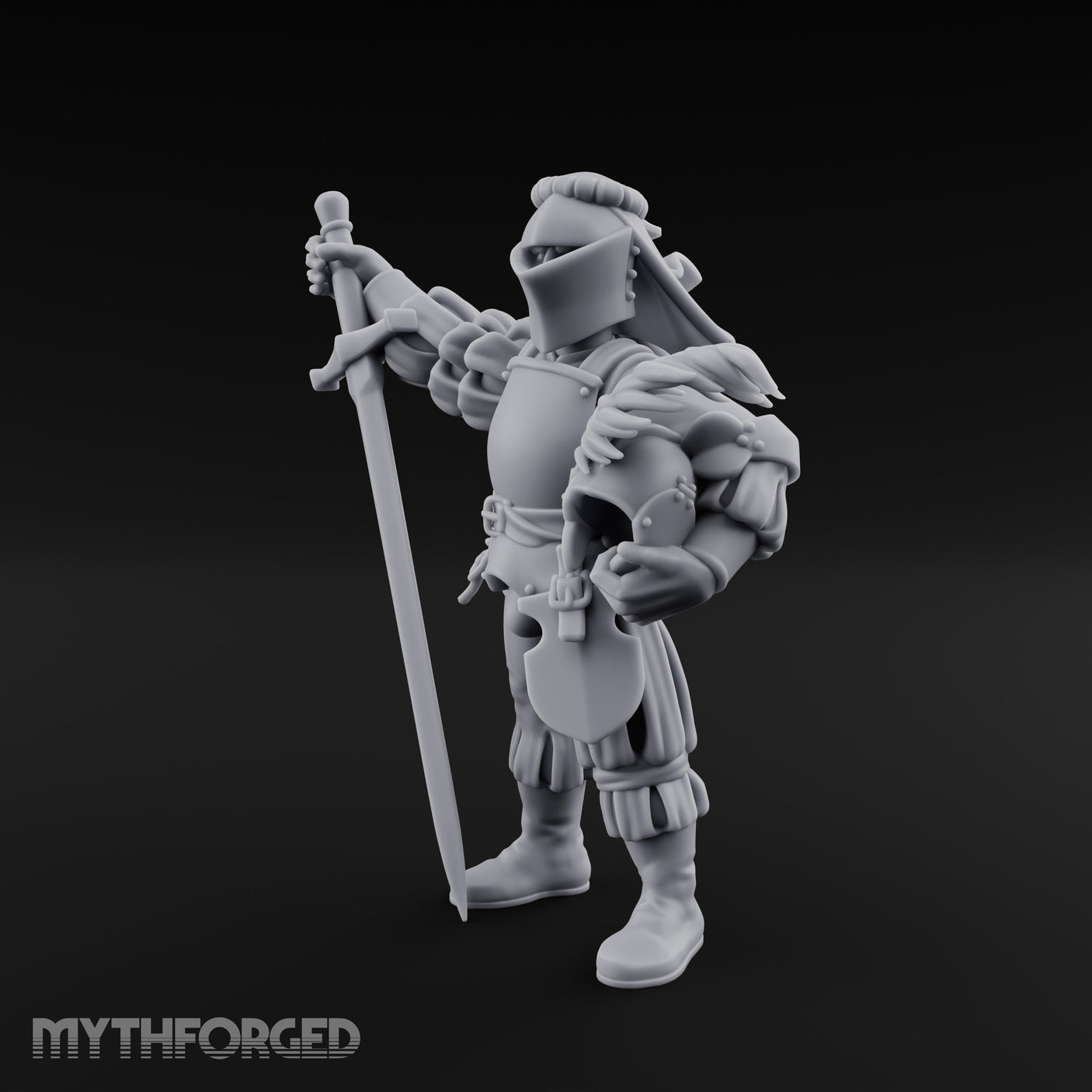 Plumed Helm Cradling Human Captain Miniature for Dungeons and Dragons, Pathfinder or other TTRPGs
