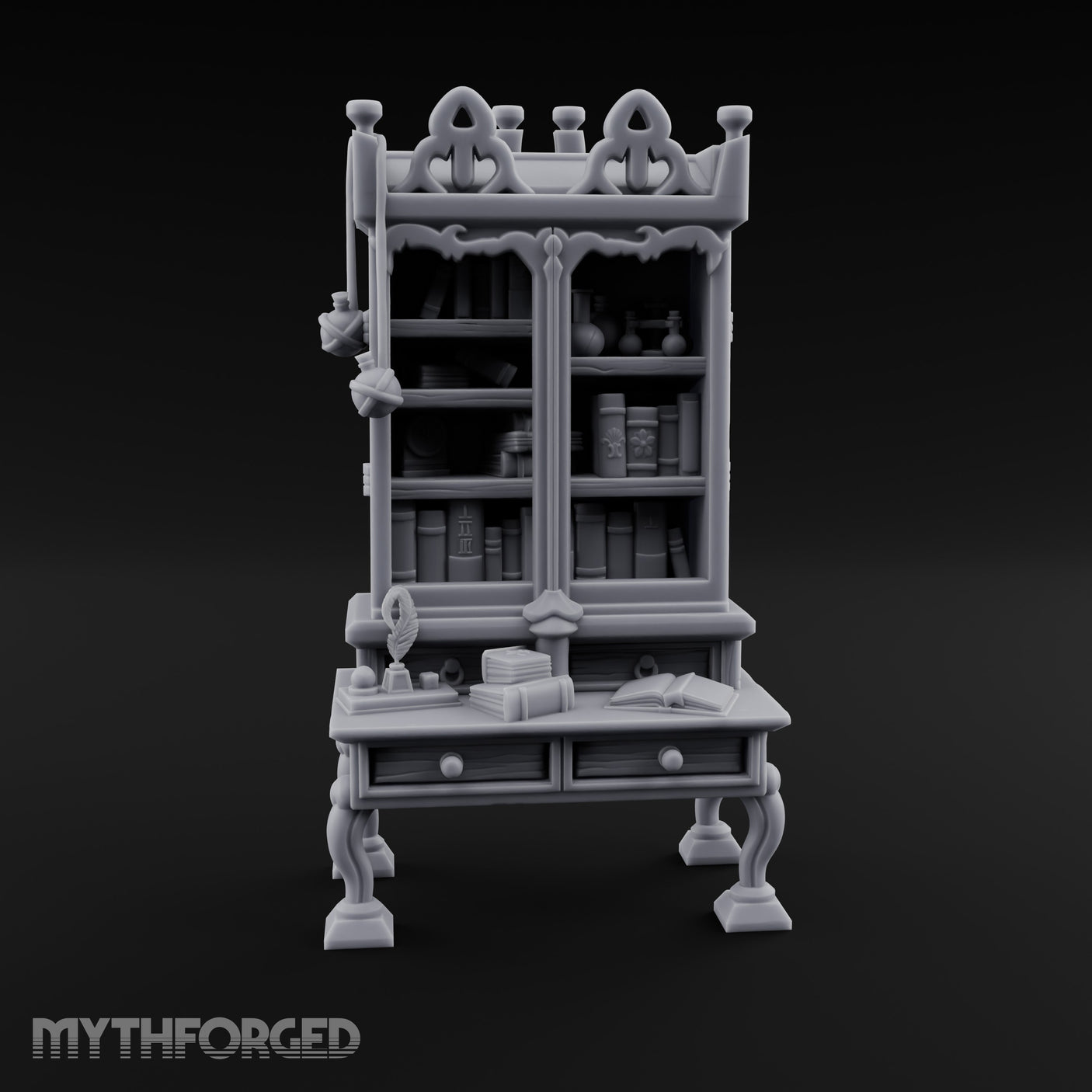 Potion-Stocked Quill-Topped Scholar's Display Cabinet gallery 1