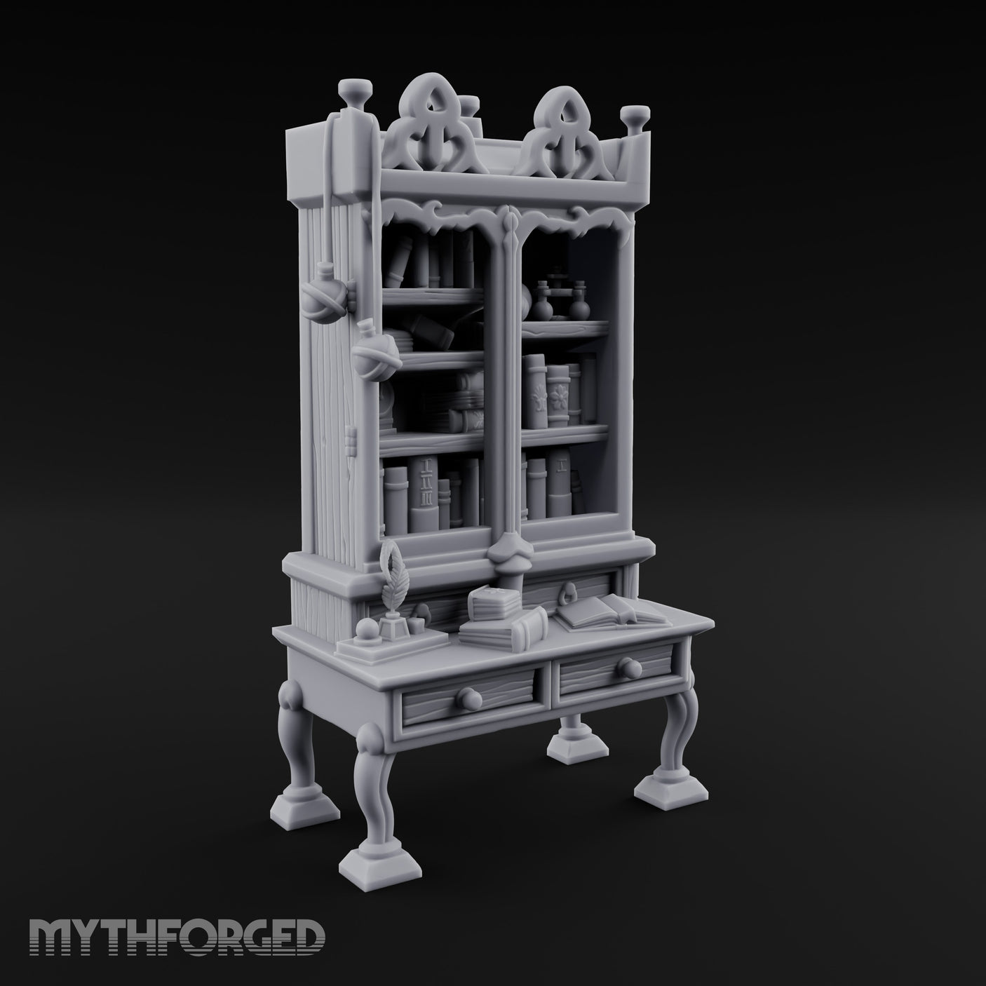 Potion-Stocked Quill-Topped Scholar's Display Cabinet gallery 2