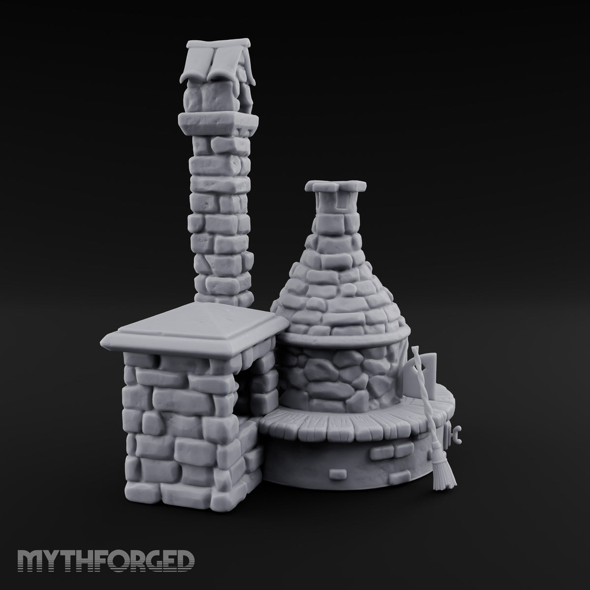 Cauldron Cooling, Kiln Still Warm Stone Pottery Kiln with Chimney