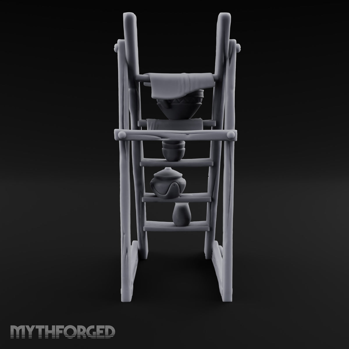 Crockery Climbs the Rungs Wooden Pottery Display Ladder