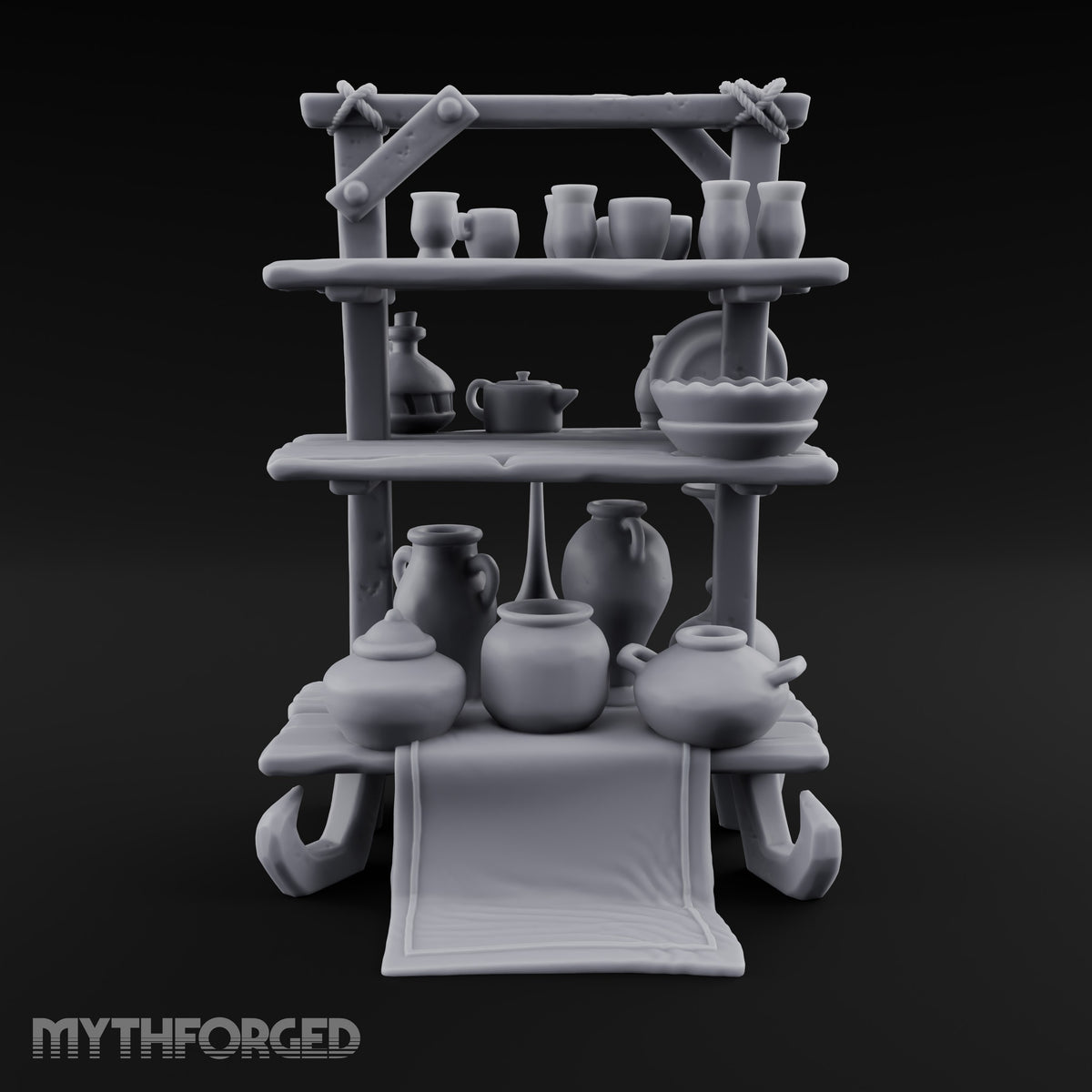 Fired Twice, Priced Once Wooden Pottery Display Stand