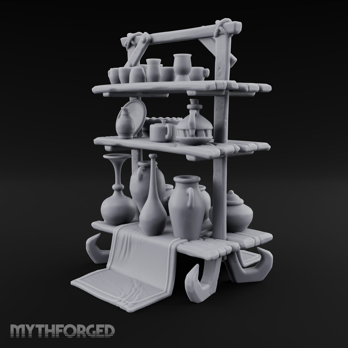 Fired Twice, Priced Once Wooden Pottery Display Stand