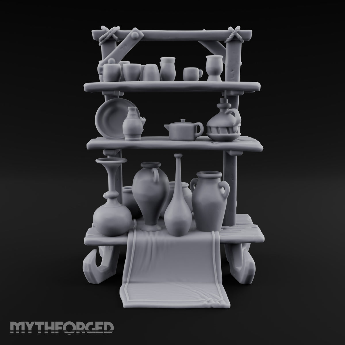 Fired Twice, Priced Once Wooden Pottery Display Stand
