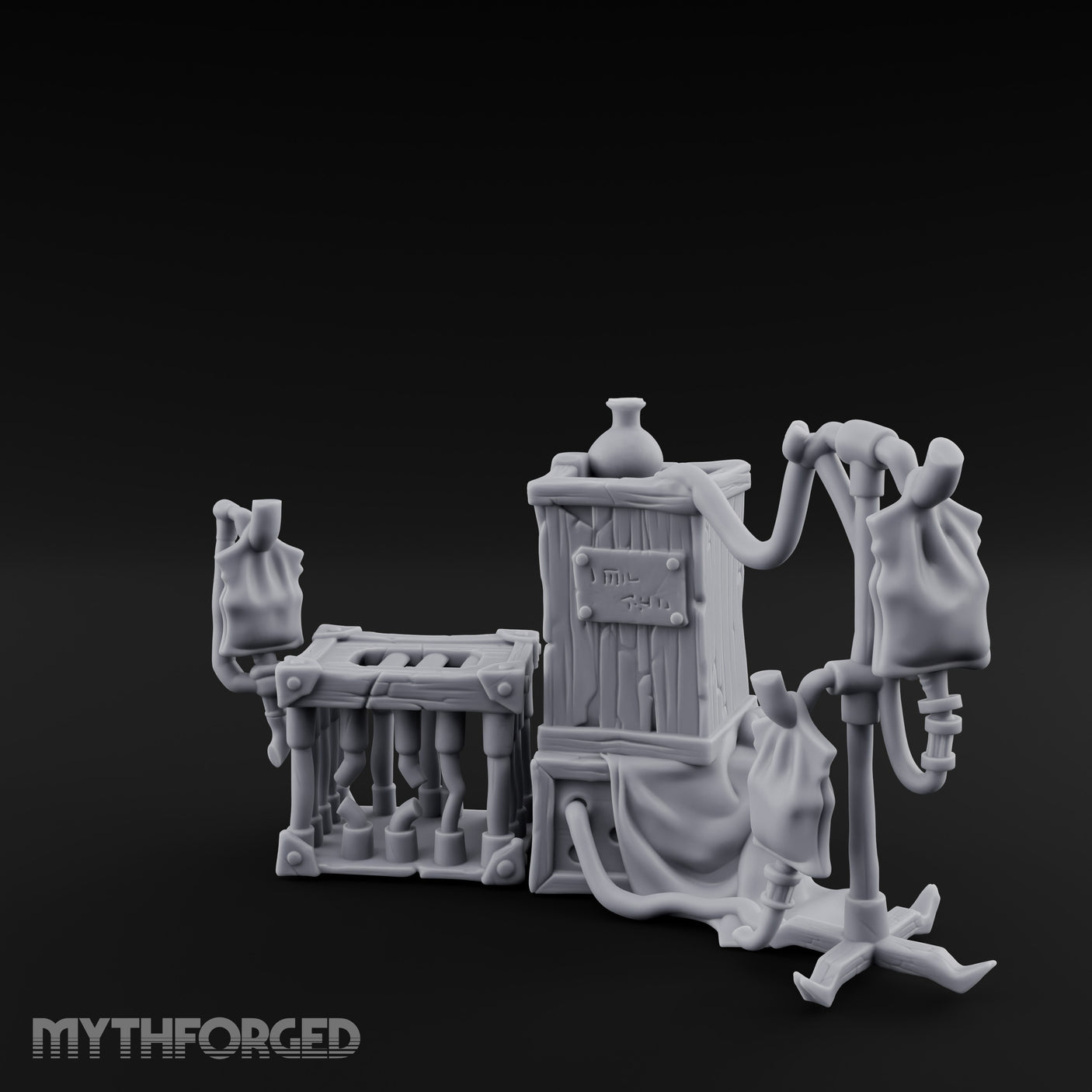 Pouch-Hung Plague-Doctor Apothecary Storage Set Miniature for Dungeons and Dragons, Pathfinder or other TTRPGs