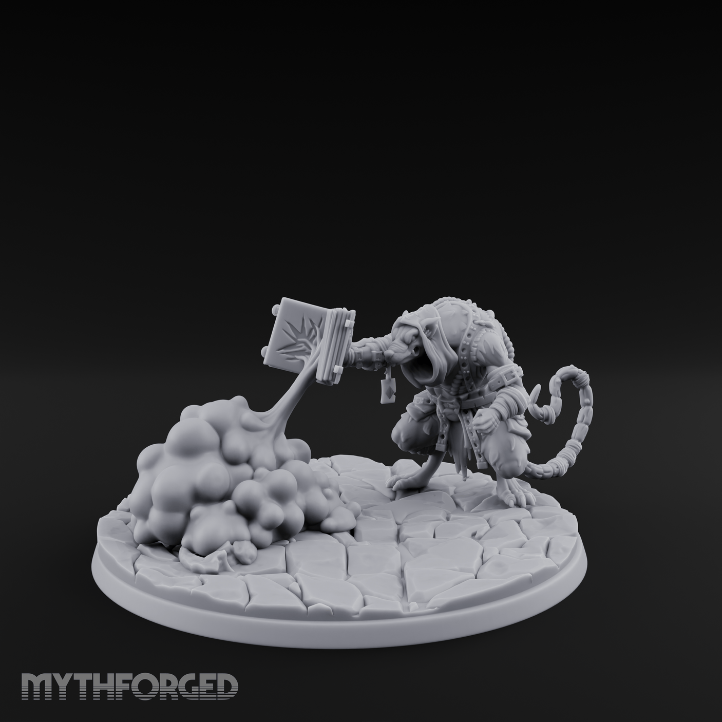 Spell Hurling Ratfolk Priest Miniature for Dungeons and Dragons, Pathfinder or other TTRPGs