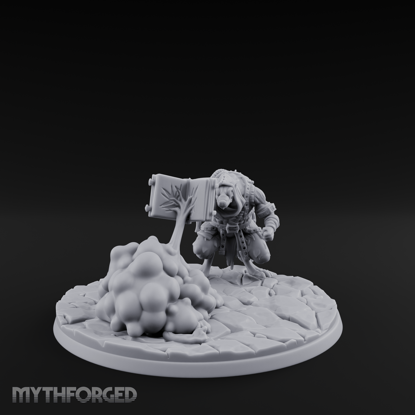 Spell Hurling Ratfolk Priest Miniature for Dungeons and Dragons, Pathfinder or other TTRPGs