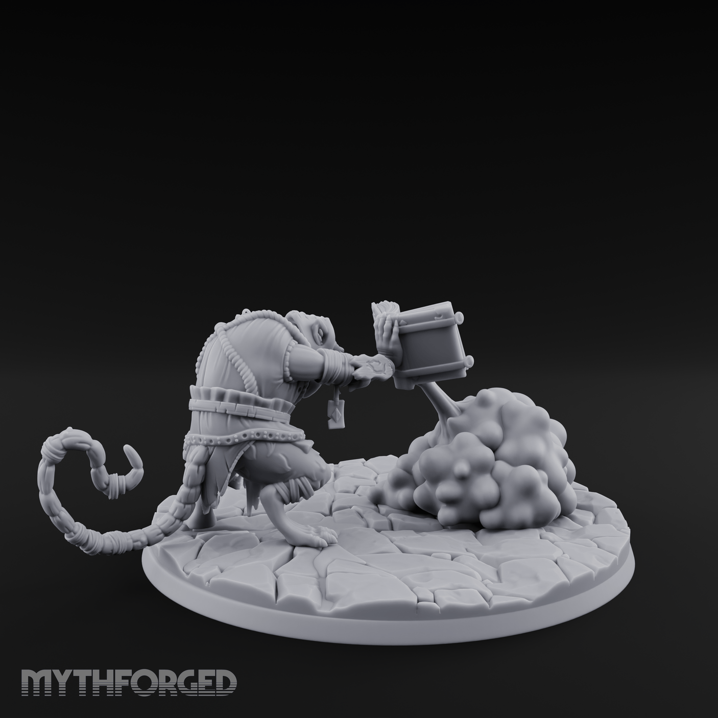 Spell Hurling Ratfolk Priest Miniature for Dungeons and Dragons, Pathfinder or other TTRPGs