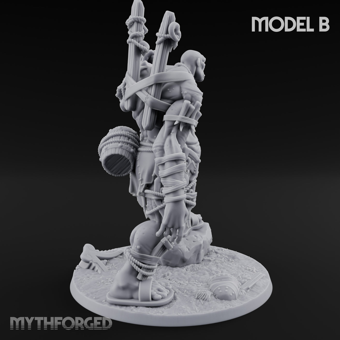 Prisoner Dangling Hill Giant Marauders B Miniature for Dungeons and Dragons, Pathfinder or other TTRPGs