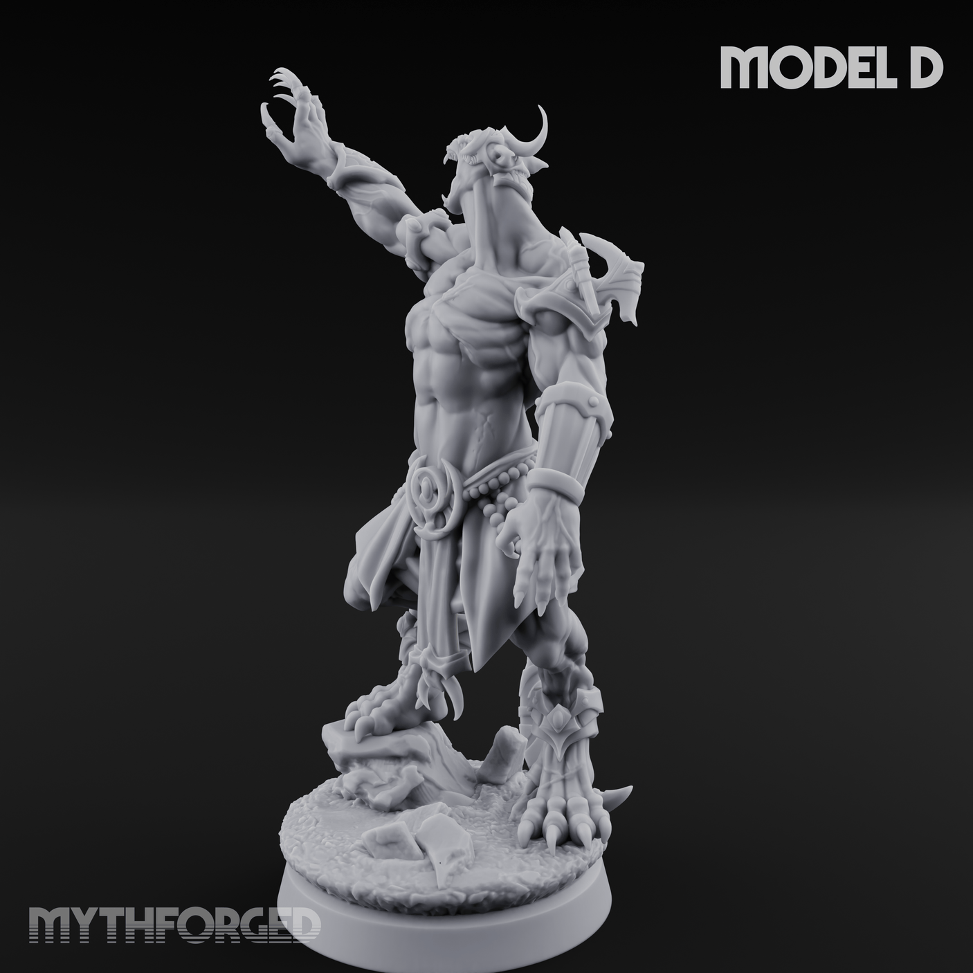 Perched And Brandishing Rakshasa Prowlers D Miniature for Dungeons and Dragons, Pathfinder or other TTRPGs