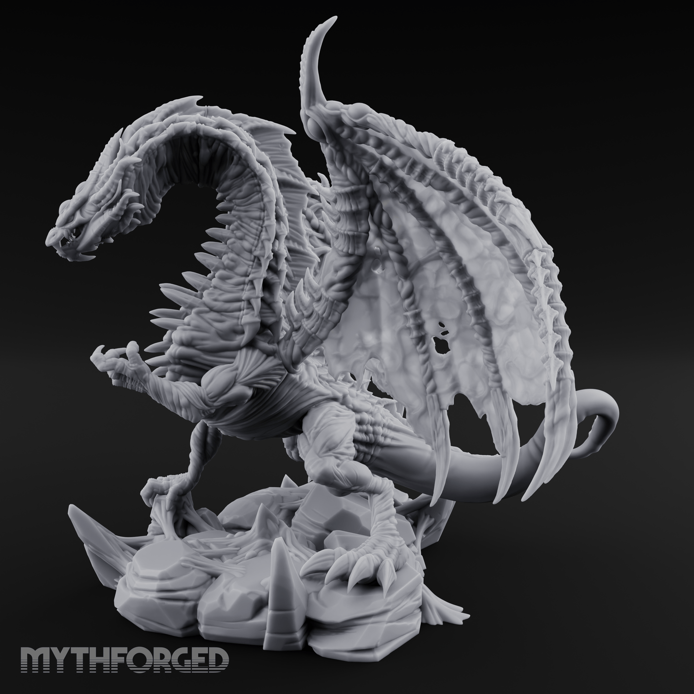 Mesmerising Purple Dragon Miniature for Dungeons and Dragons, Pathfinder or other TTRPGs