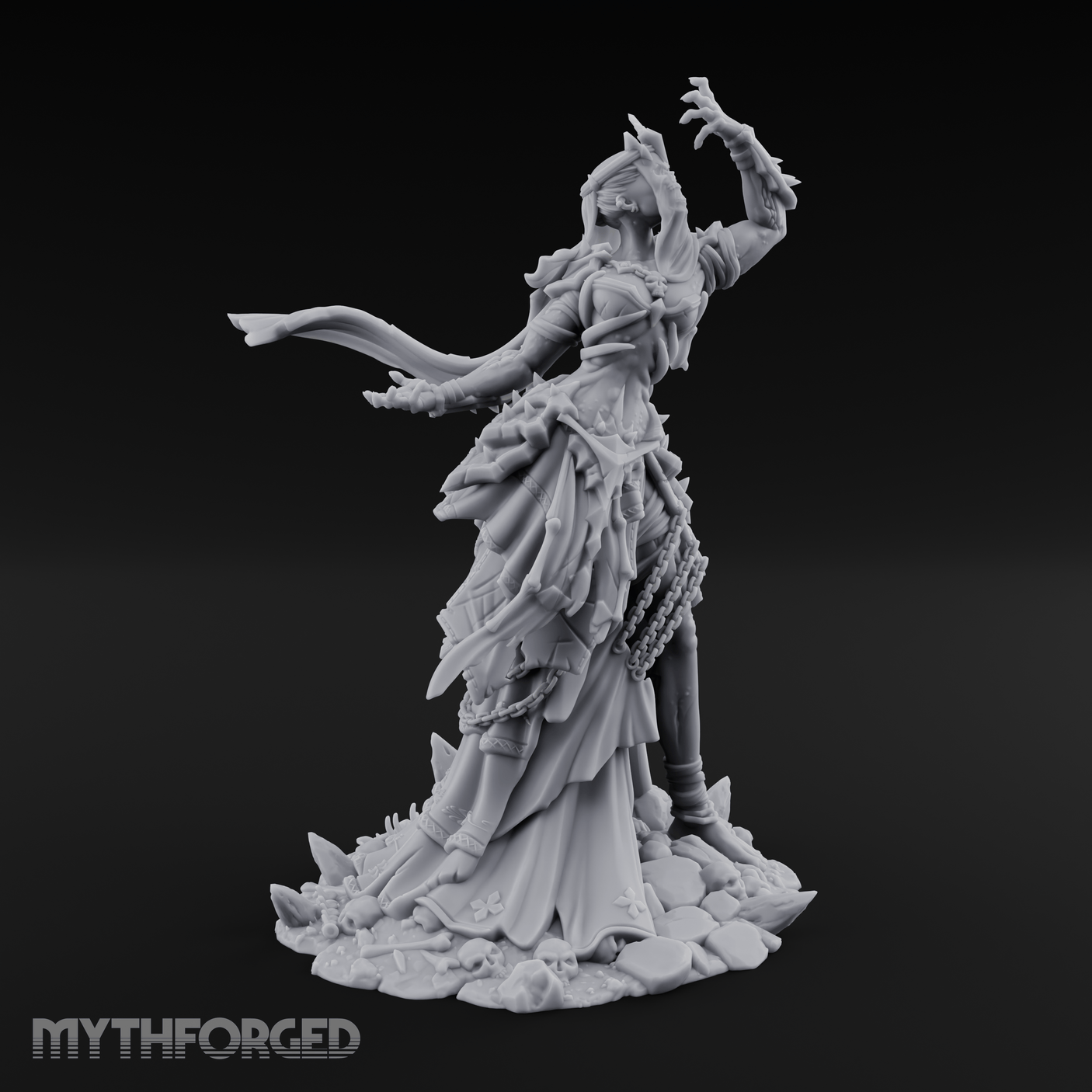 Veiled Banshee Queen Miniature for Dungeons and Dragons, Pathfinder or other TTRPGs