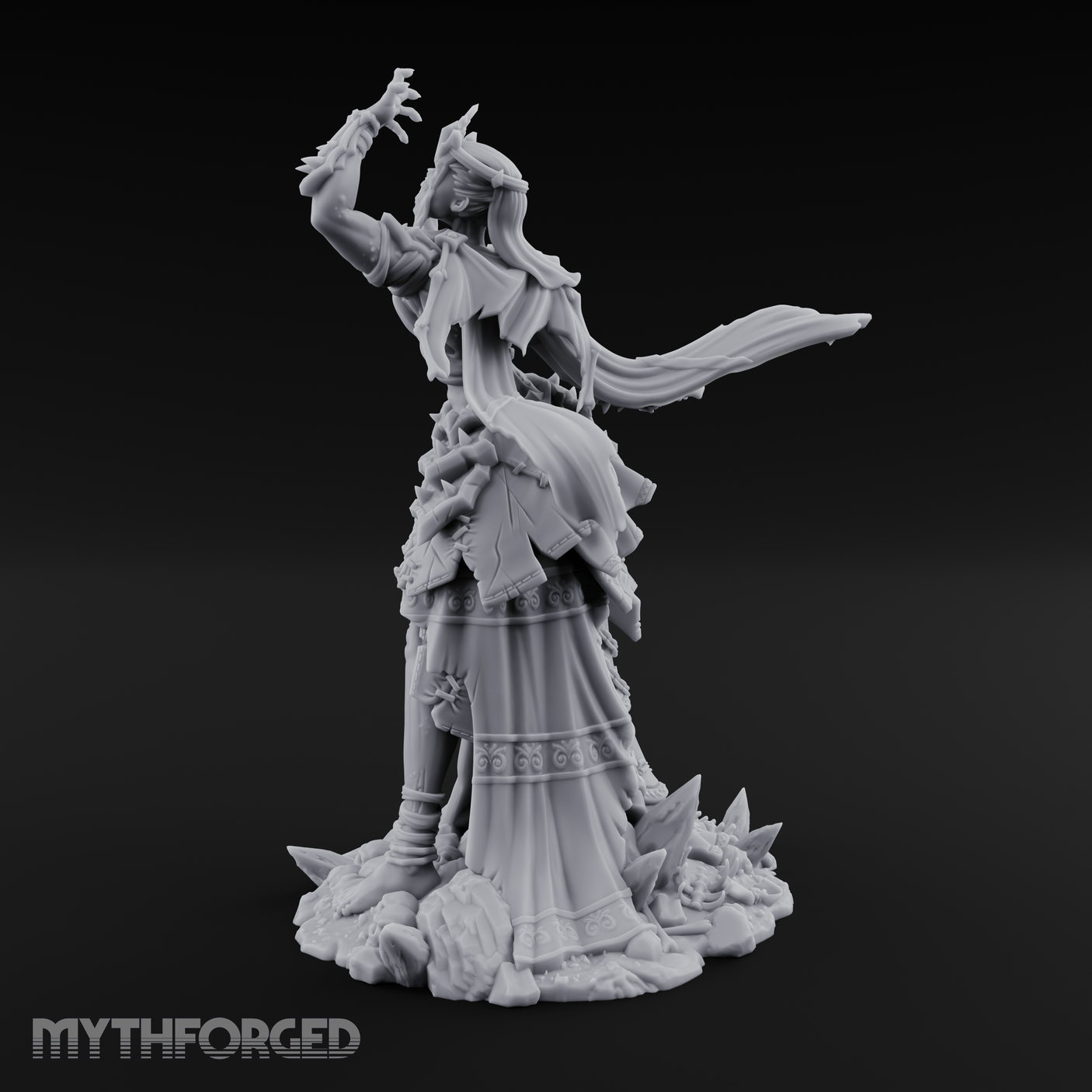 Veiled Banshee Queen Miniature for Dungeons and Dragons, Pathfinder or other TTRPGs