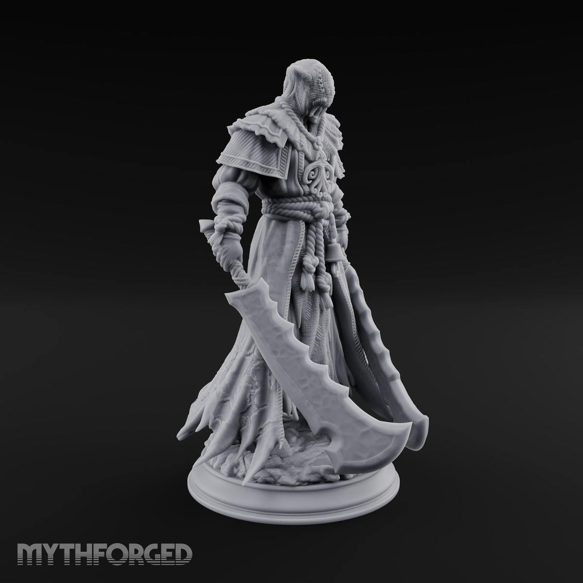 Both Cleavers Down, Nobody Home Human Hooded Cultist with Twin Cleaver Blades
