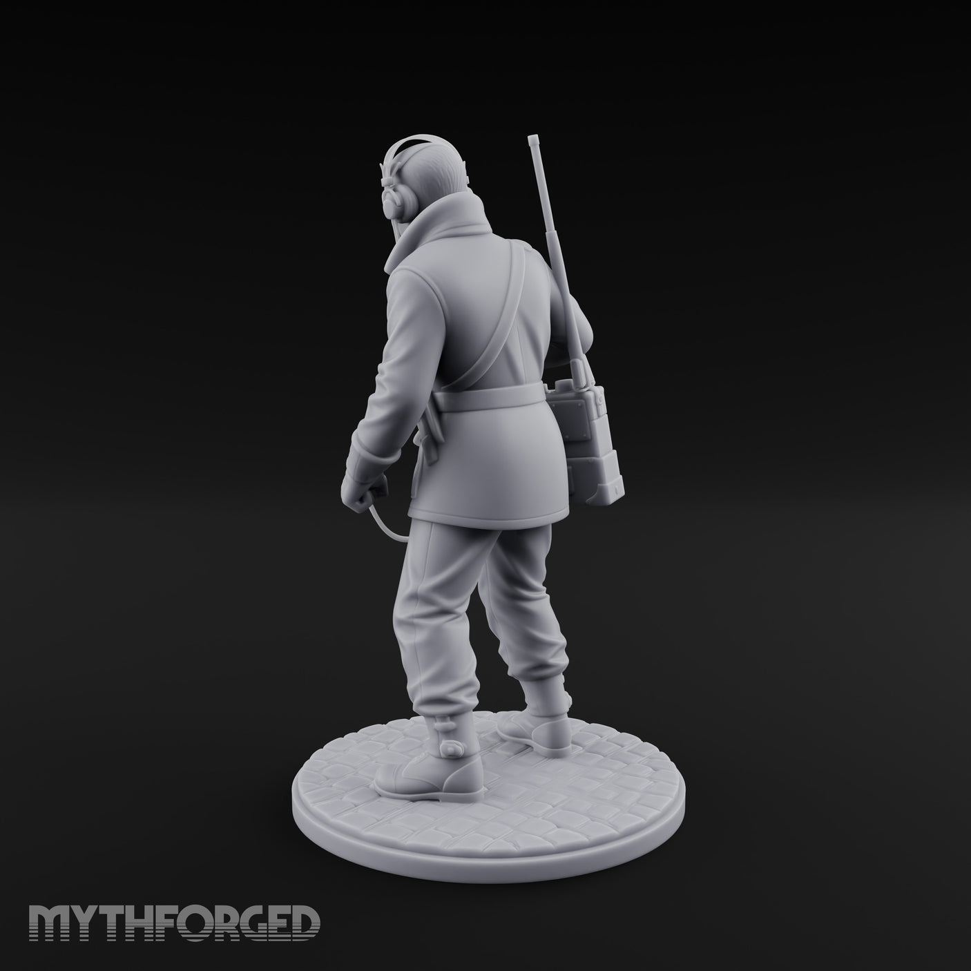 Radio Calling Human Resistance Fighter Miniature for Dungeons and Dragons, Pathfinder or other TTRPGs