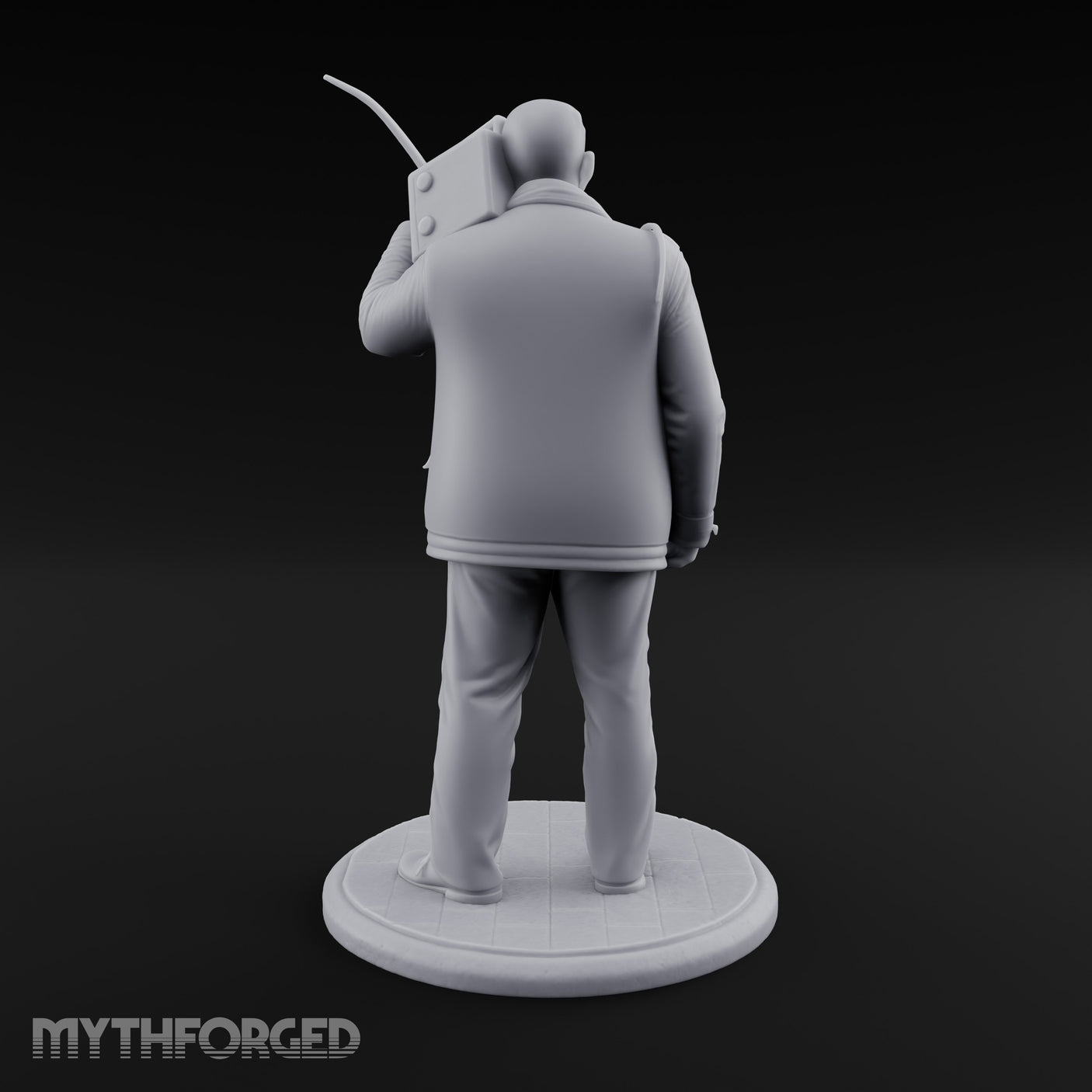 Radio Hoisting Rope Slinging Human Survivor Miniature for Dungeons and Dragons, Pathfinder or other TTRPGs