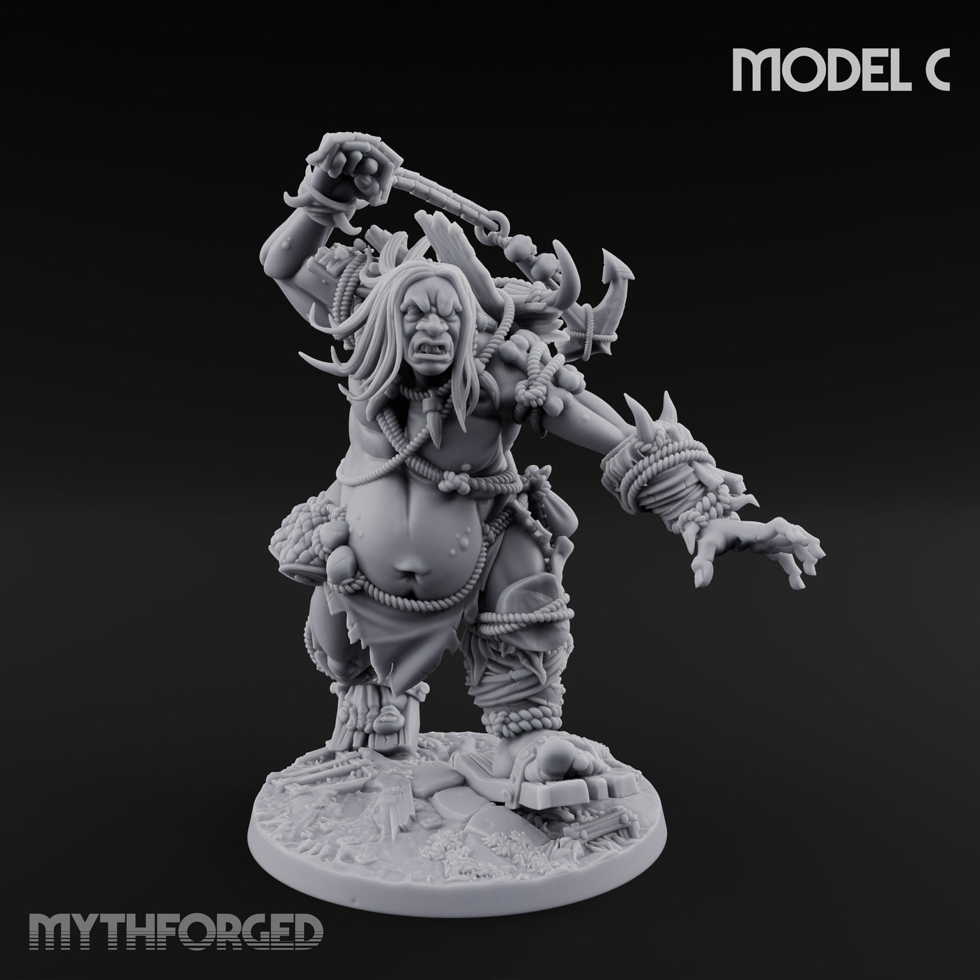 Raiding And Pillaging Hill Giant Marauder C Miniature for Dungeons and Dragons, Pathfinder or other TTRPGs