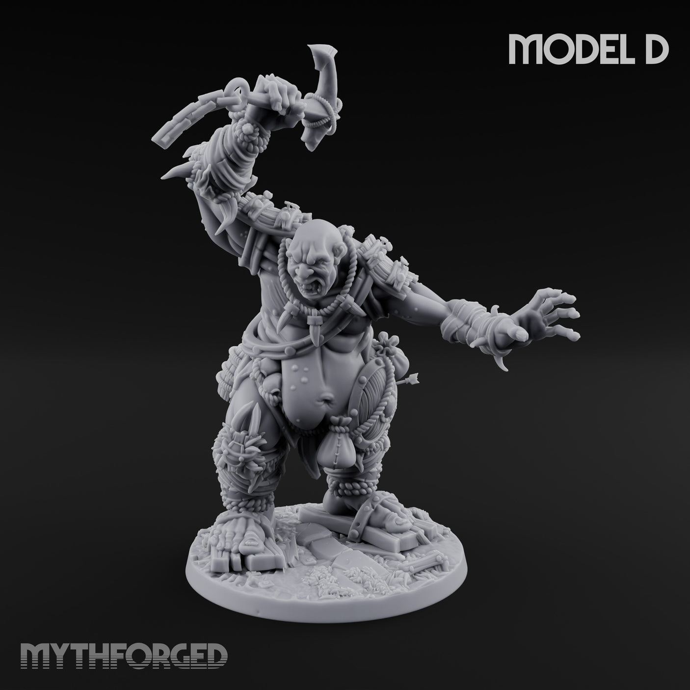 Raiding And Pillaging Hill Giant Marauder D Miniature for Dungeons and Dragons, Pathfinder or other TTRPGs