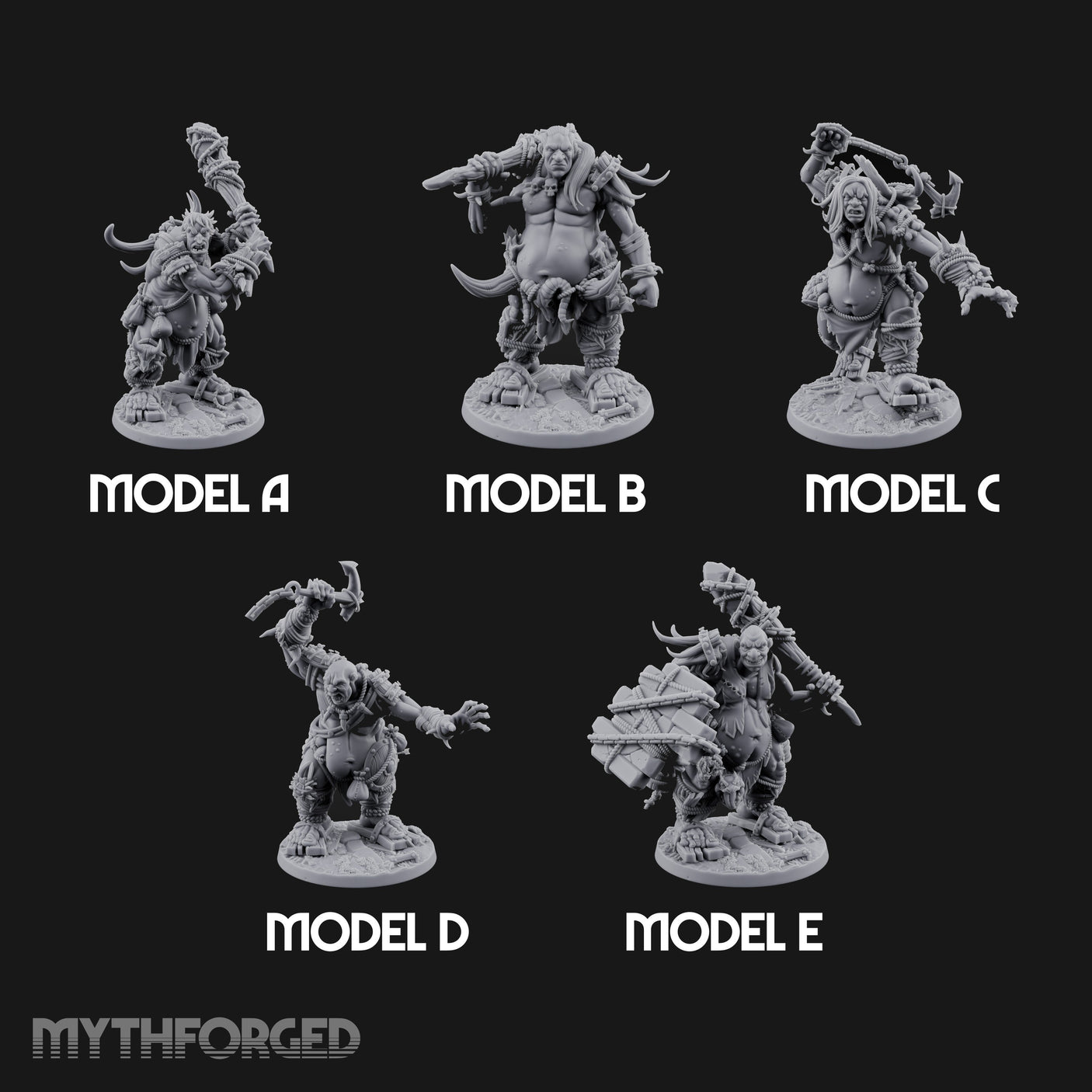 Raiding And Pillaging Hill Giant Marauders Miniature for Dungeons and Dragons, Pathfinder or other TTRPGs