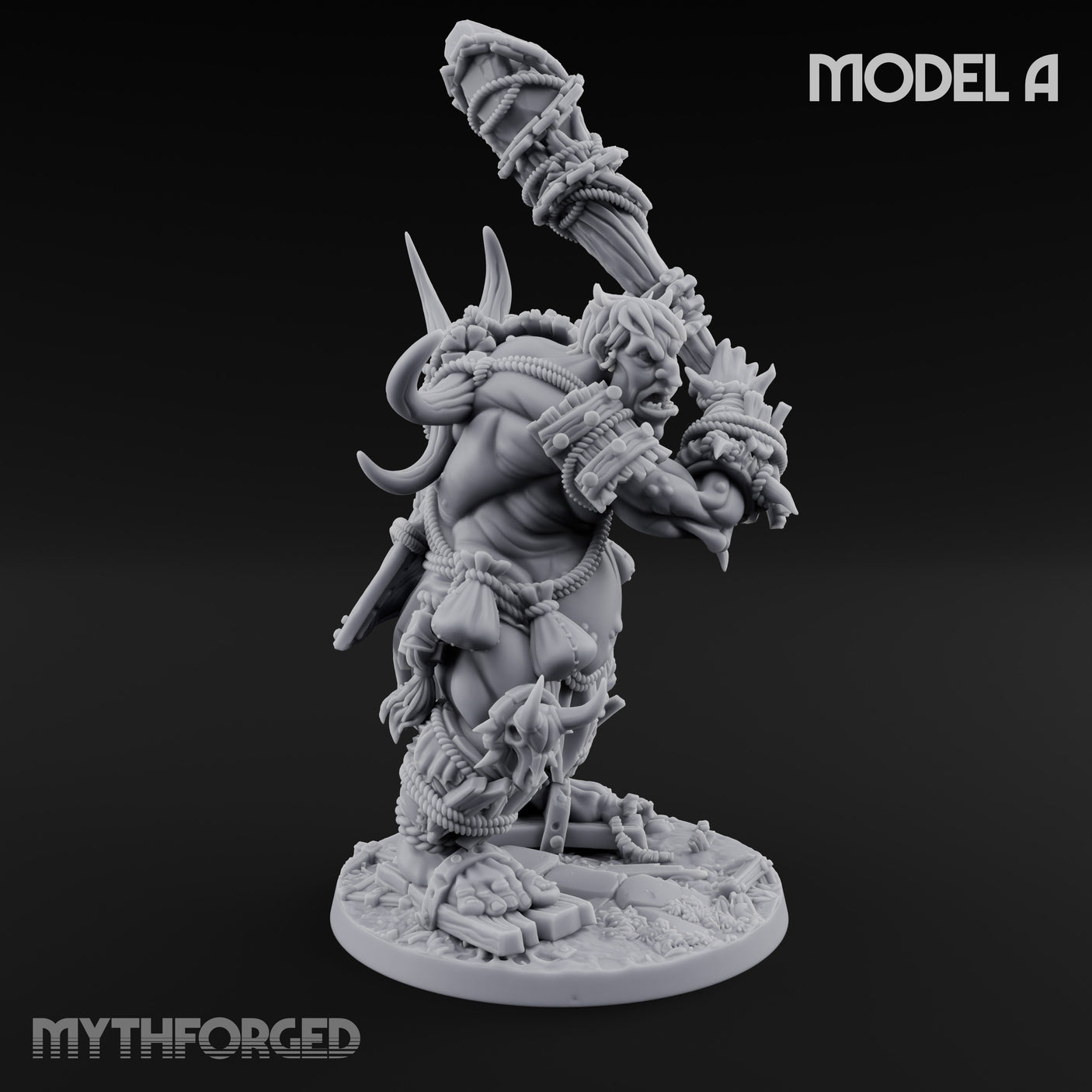 Raiding And Pillaging Hill Giant Marauders Miniature for Dungeons and Dragons, Pathfinder or other TTRPGs